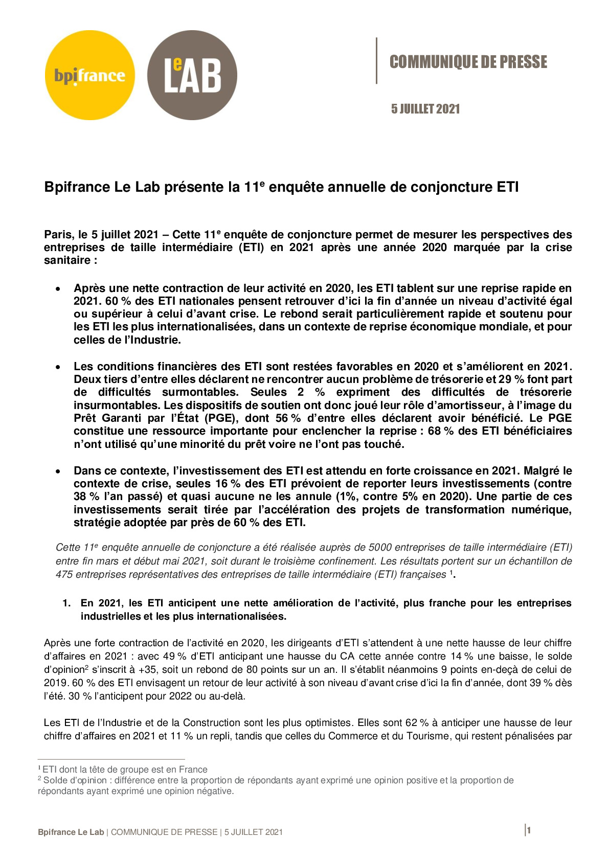 2021 07 05 – CP Bpifrance Le Lab -11e Enquete de conjoncture ETI-pdf