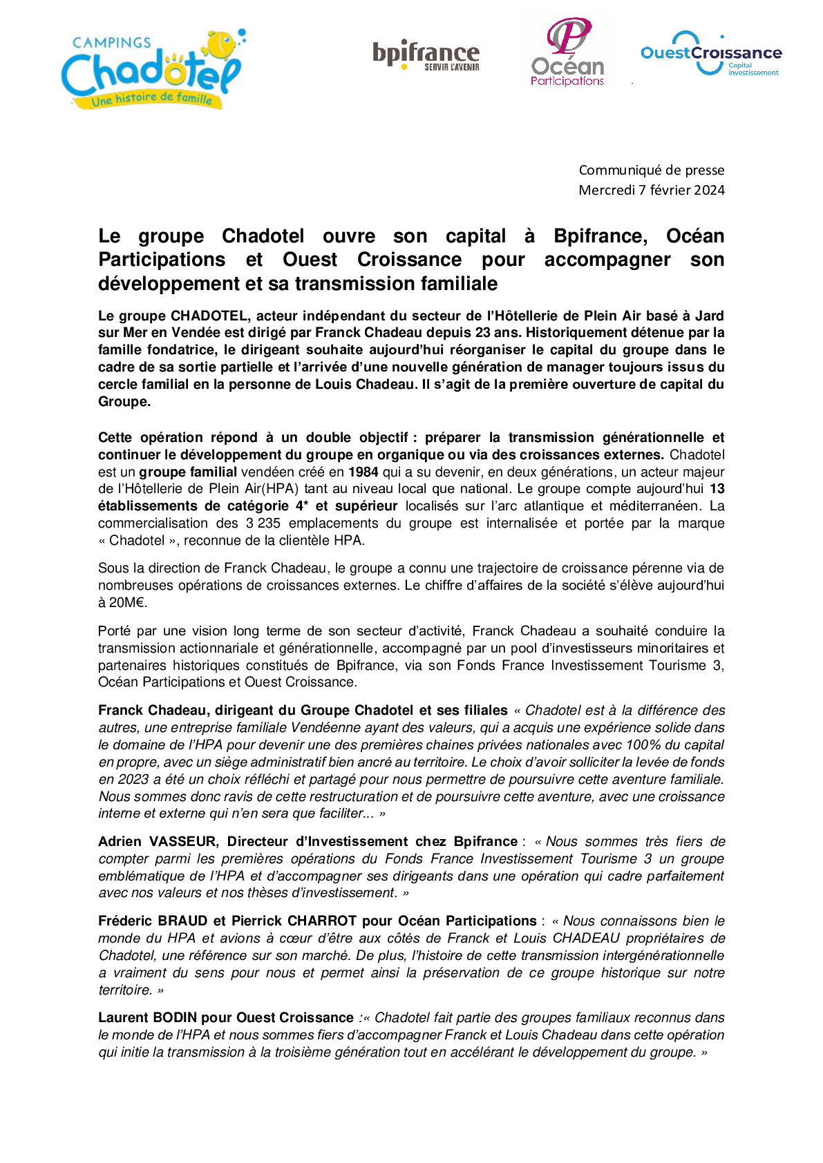 2024 02 07 – CP Le groupe Chadotel ouvre son capital à Bpifrance, Océan Participations et Ouest Croissance-pdf