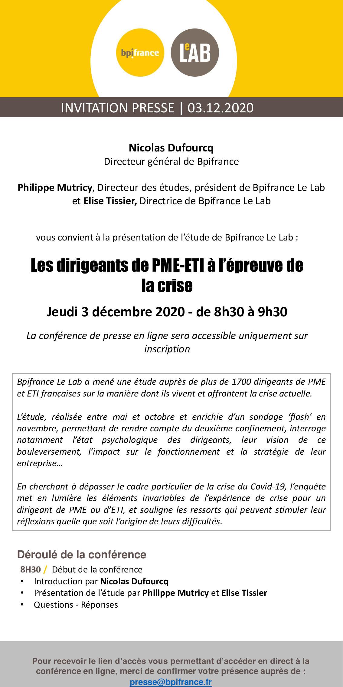 2020 12 03 – Invitation presse Bpifrance Le Lab – Presentation de letude Dirigeants a lepreuve de la crise-pdf