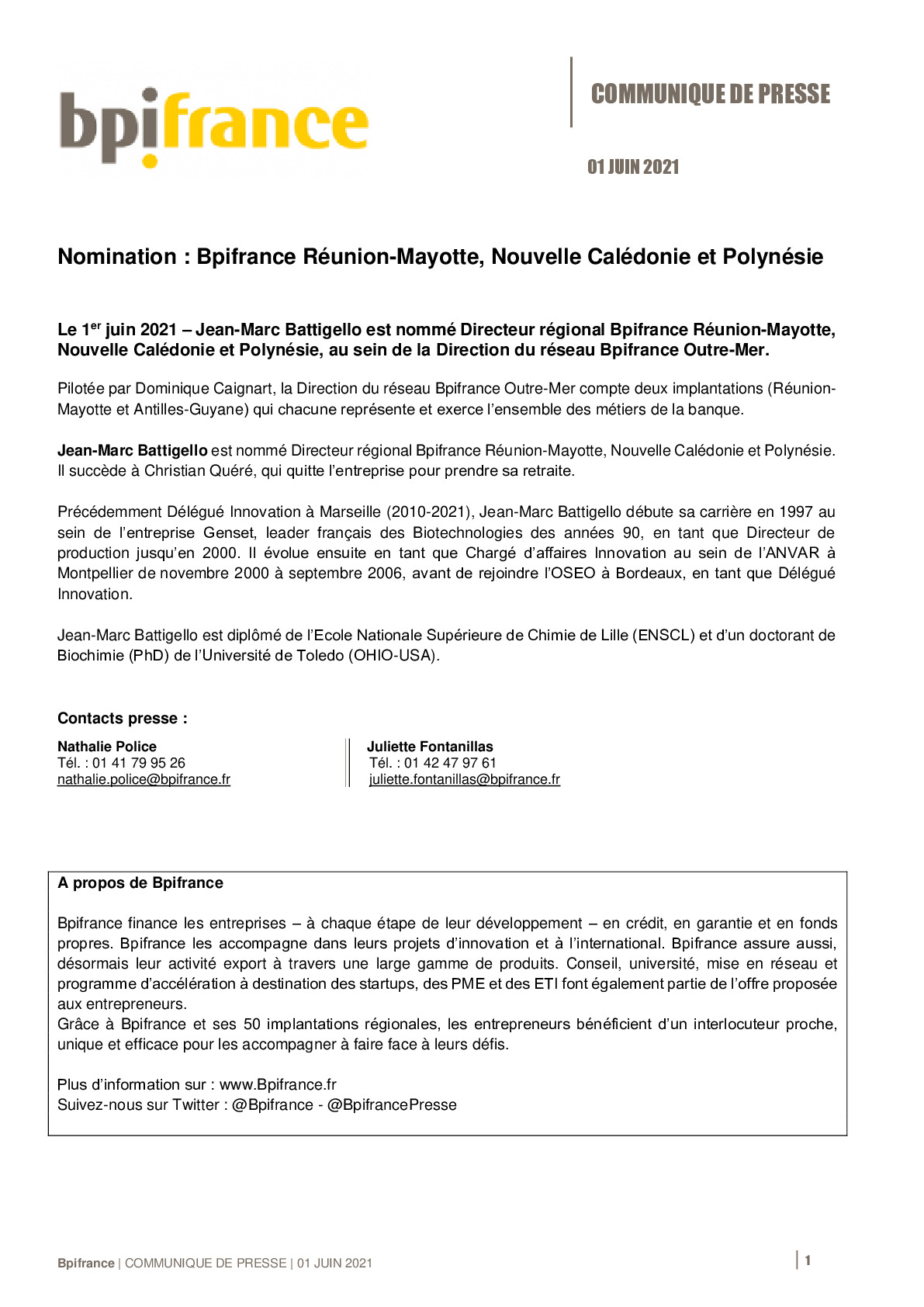 2021 06 01 – CP – Jean-Marc Battigello est nomme Directeur regional Bpifrance Reunion-Mayonne Nouvelle Caledonie et Polynesie-pdf