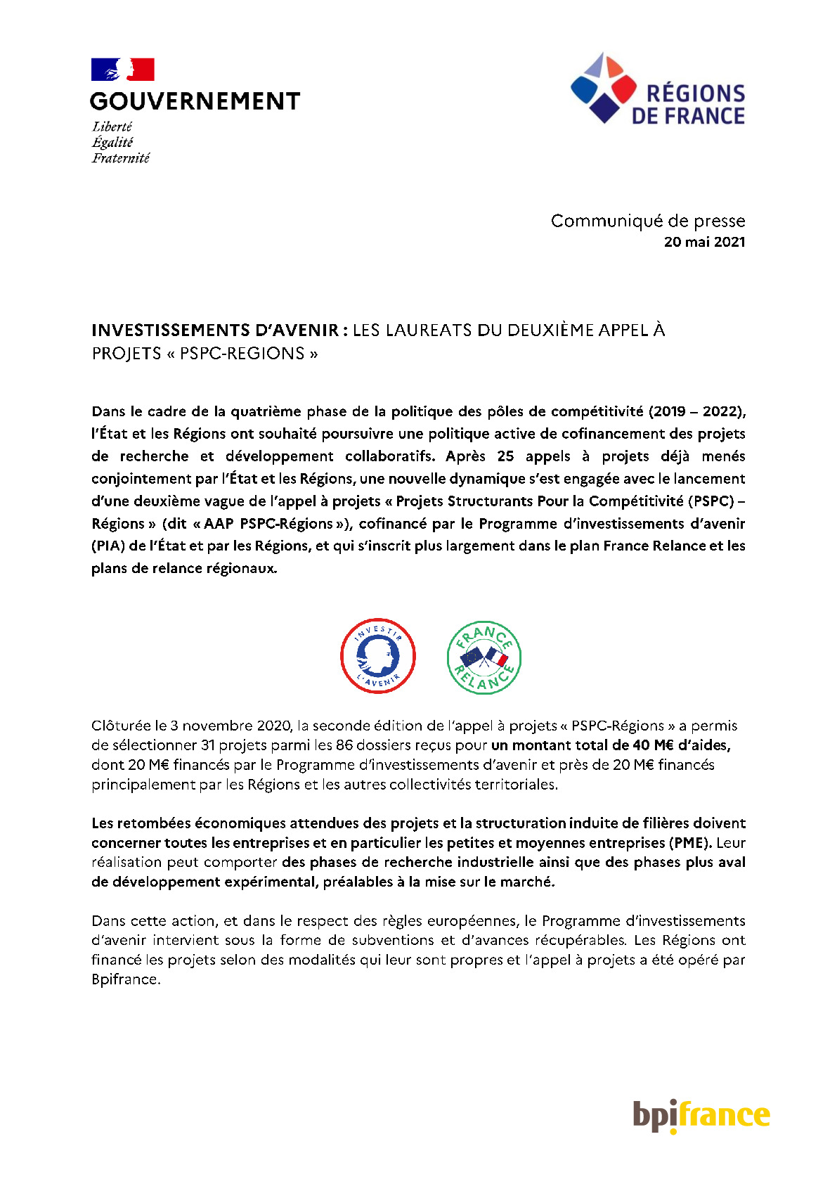 2021 05 21 CP PSPCRegions résultats