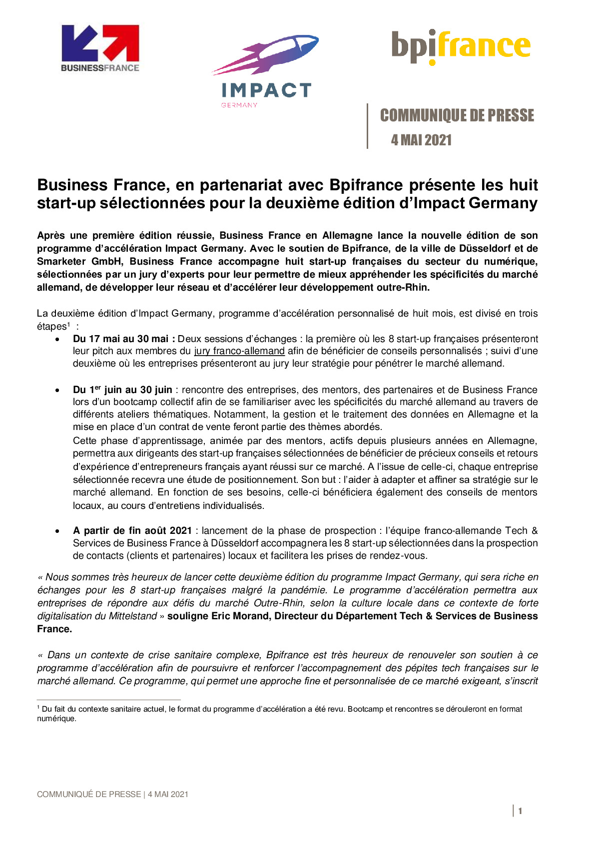 2021 05 04 – CP – Business France en partenariat avec Bpifrance presente les huit start-up selectionnees pour la deuxieme edition dImpact Germany-pdf