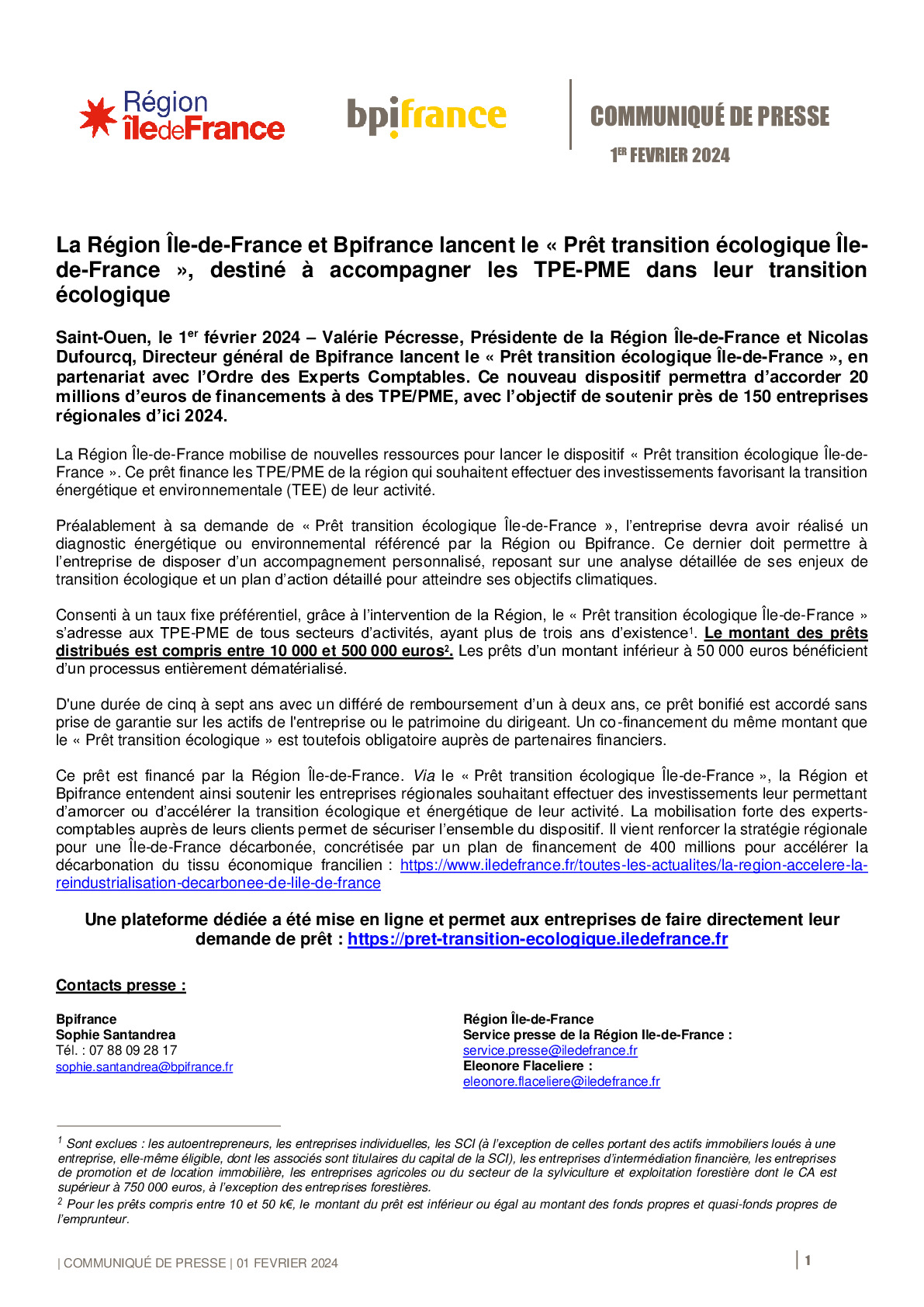 2024 02 01 – CP Prêt transition écologique IDF_Bpifrance_Région_Île-de-France-pdf