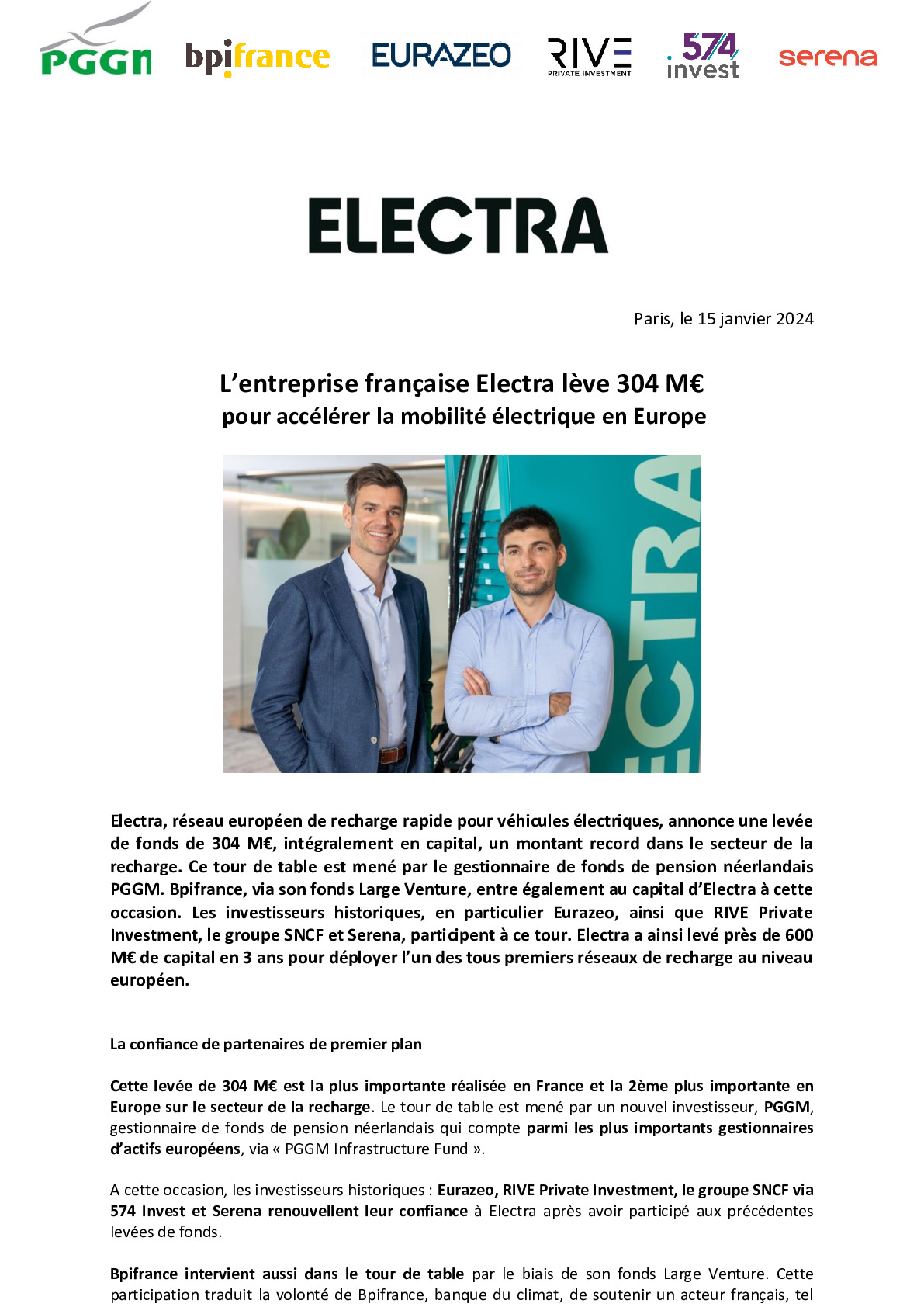 2024 01 15 – CP Bpifrance – L’entreprise française Electra lève 304 M€ pour accélérer la mobilité électrique en Europe-pdf