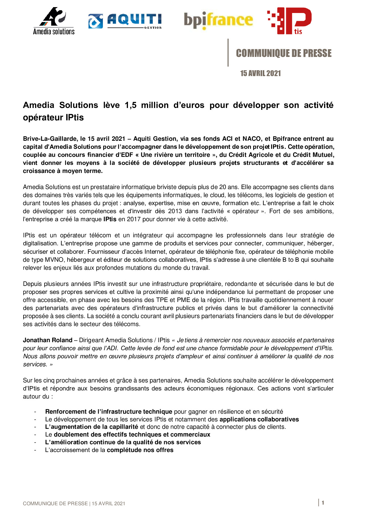 2021 04 15 – Communique de presse Amedia Solutions-pdf