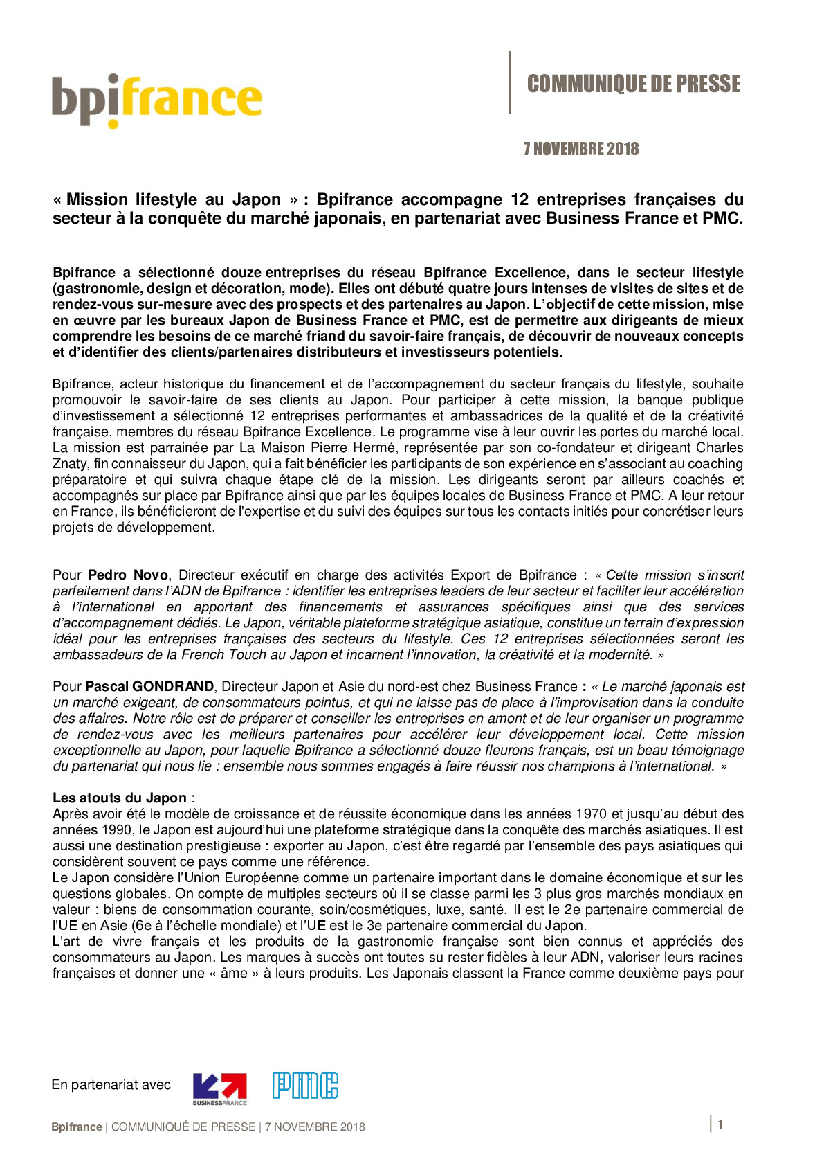 2018 11 07 – cp Bpifrance – Mission Lifestyle au Japon-pdf