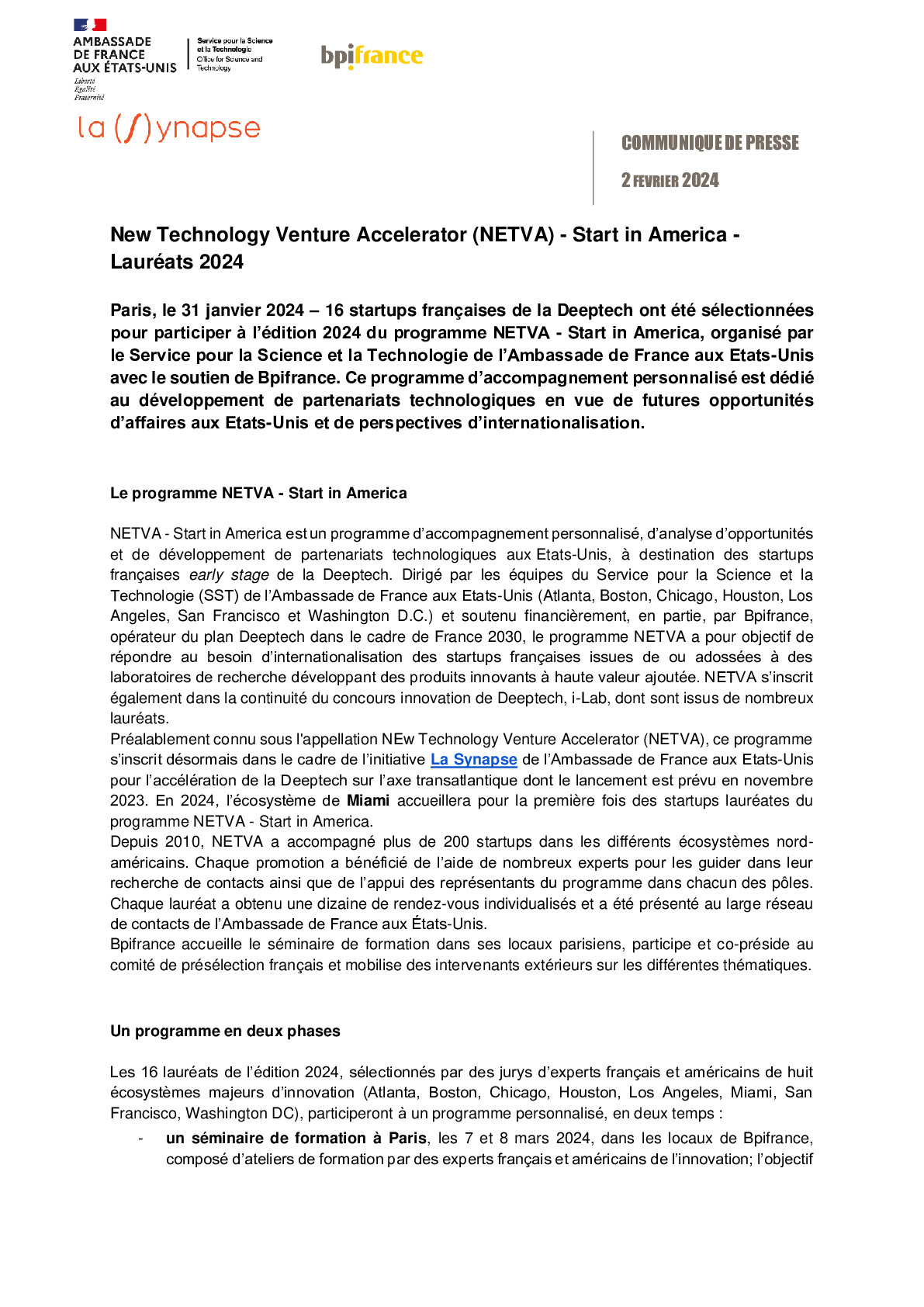 2024 02 02 – CP Bpifrance – New Technology Venture Accelerator Lauréats 2024-pdf