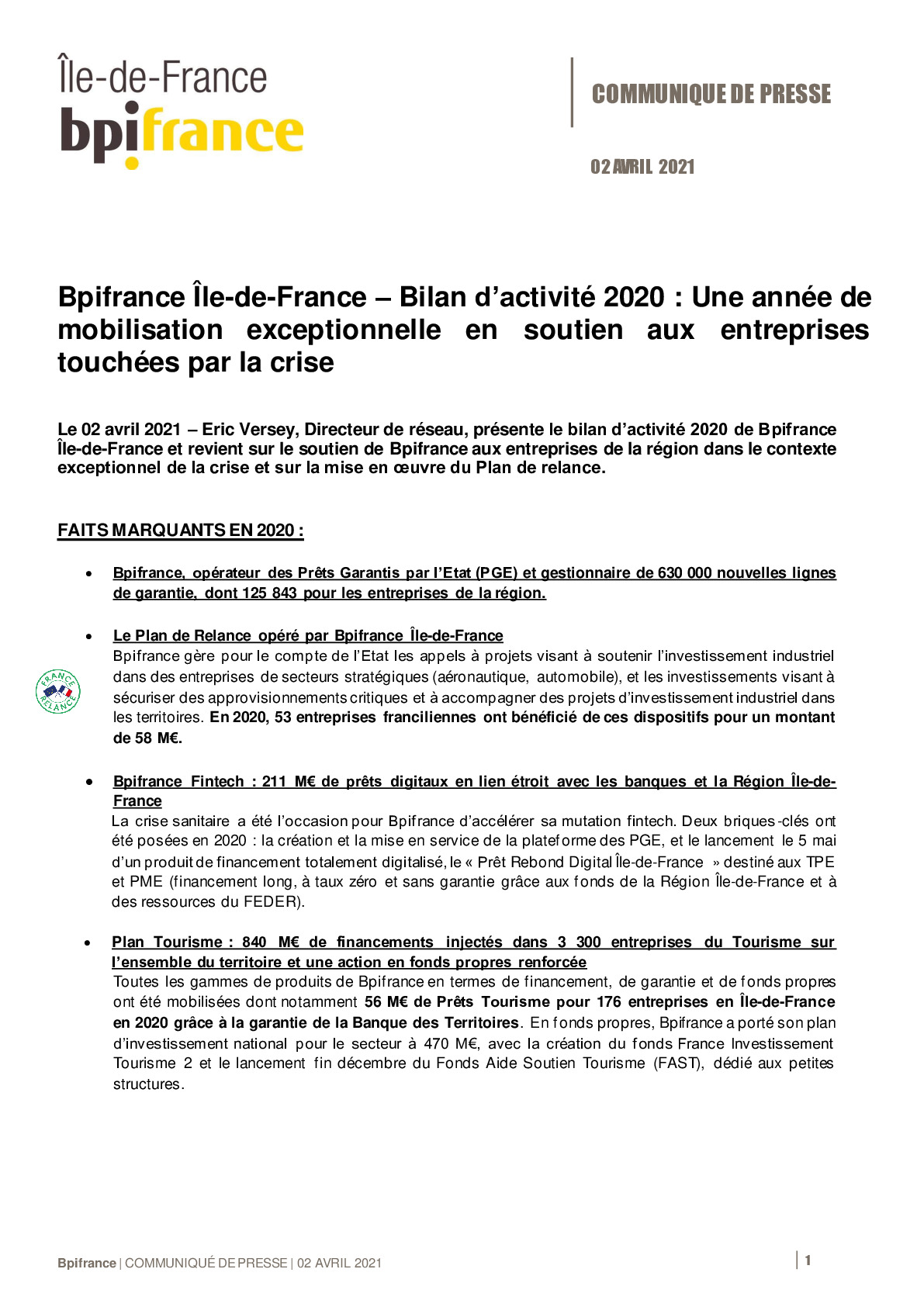 CP – Bilan dactivite 2020 Bpifrance IDF Vdef-pdf