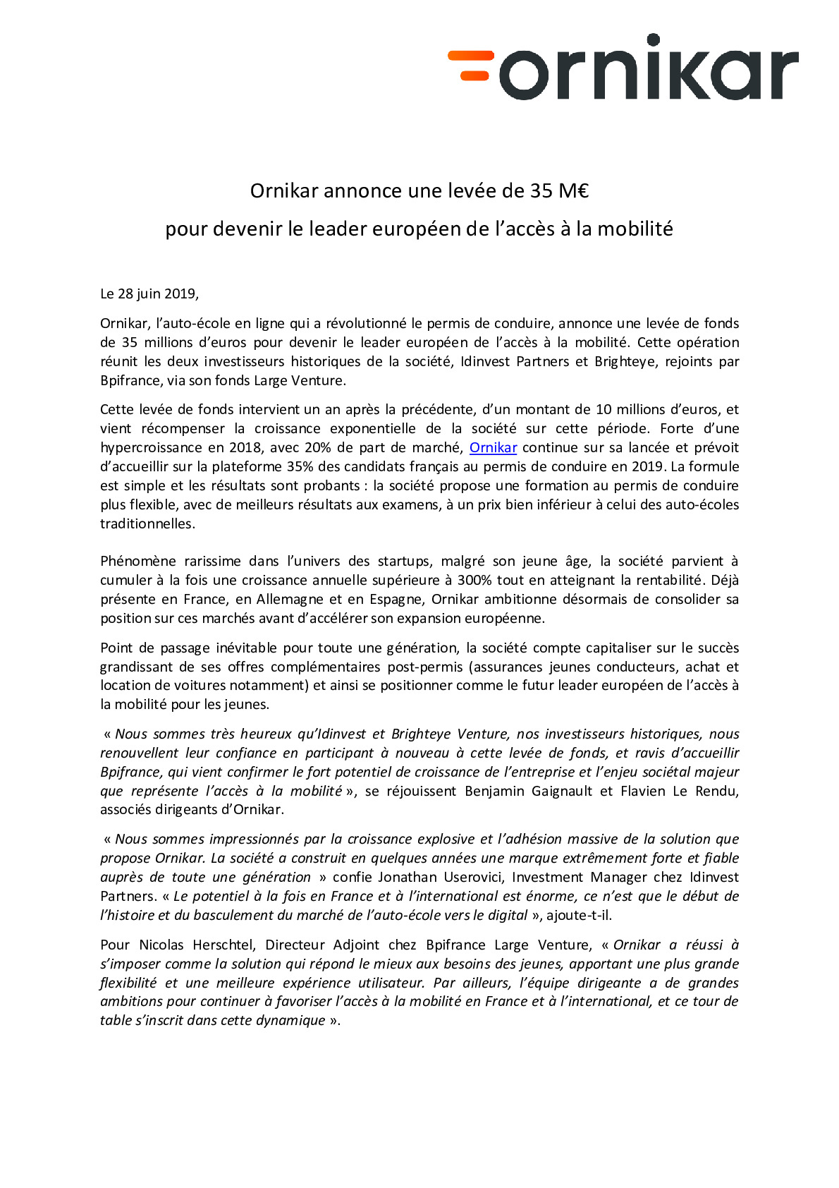 280619 Ornikar annonce une levee de 35M-pdf