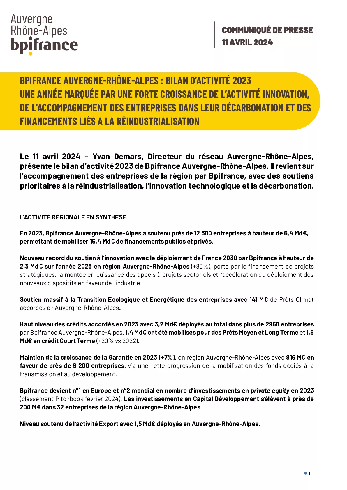 2023 04 11 – CP BPIFRANCE AUVERGNE-RHÔNE-ALPES – BILAN D’ACTIVITÉ 2023-pdf