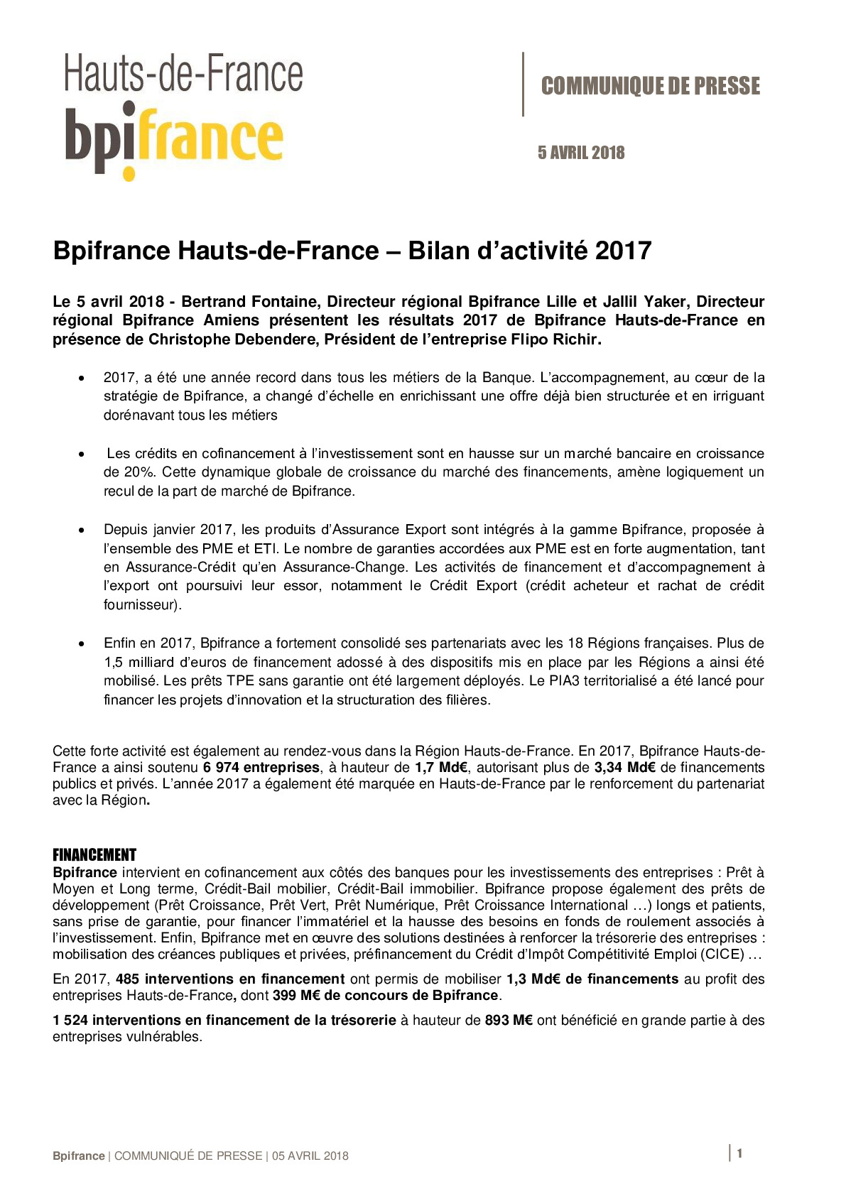 2018 04 05   CP Bilan 2017 Bpifrance Hauts-de-France-pdf