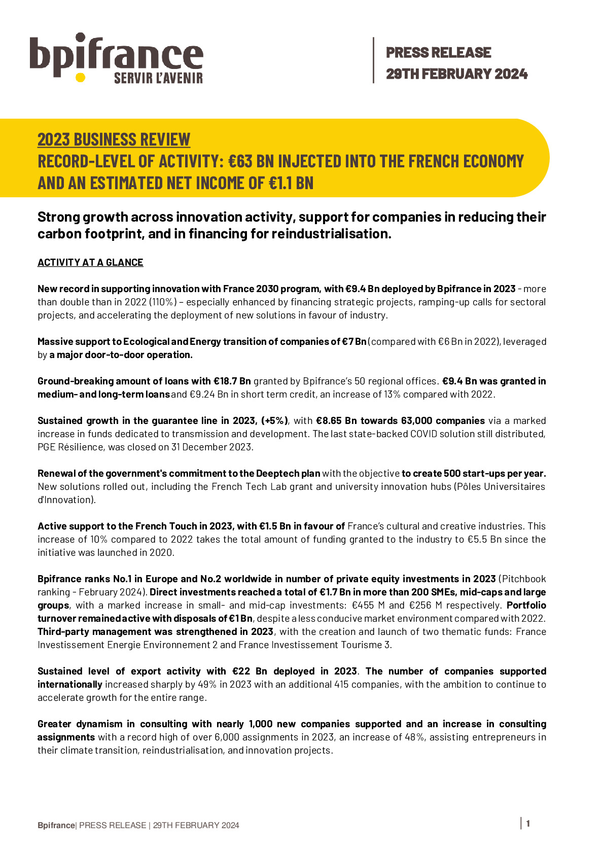 2024 02 29 – PRESS RELEASE – BPIFRANCE 2023 BUSINESS REVIEW-pdf