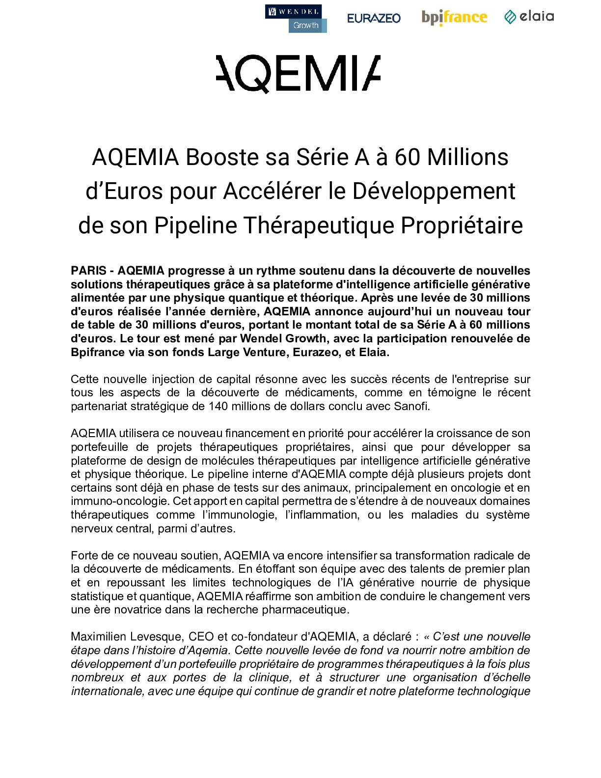 2024 01 30 – CP – AQEMIA booste sa Série A à 60 millions d’euros pour accélérer le développement de son pipeline thérapeutique propriétaire-pdf