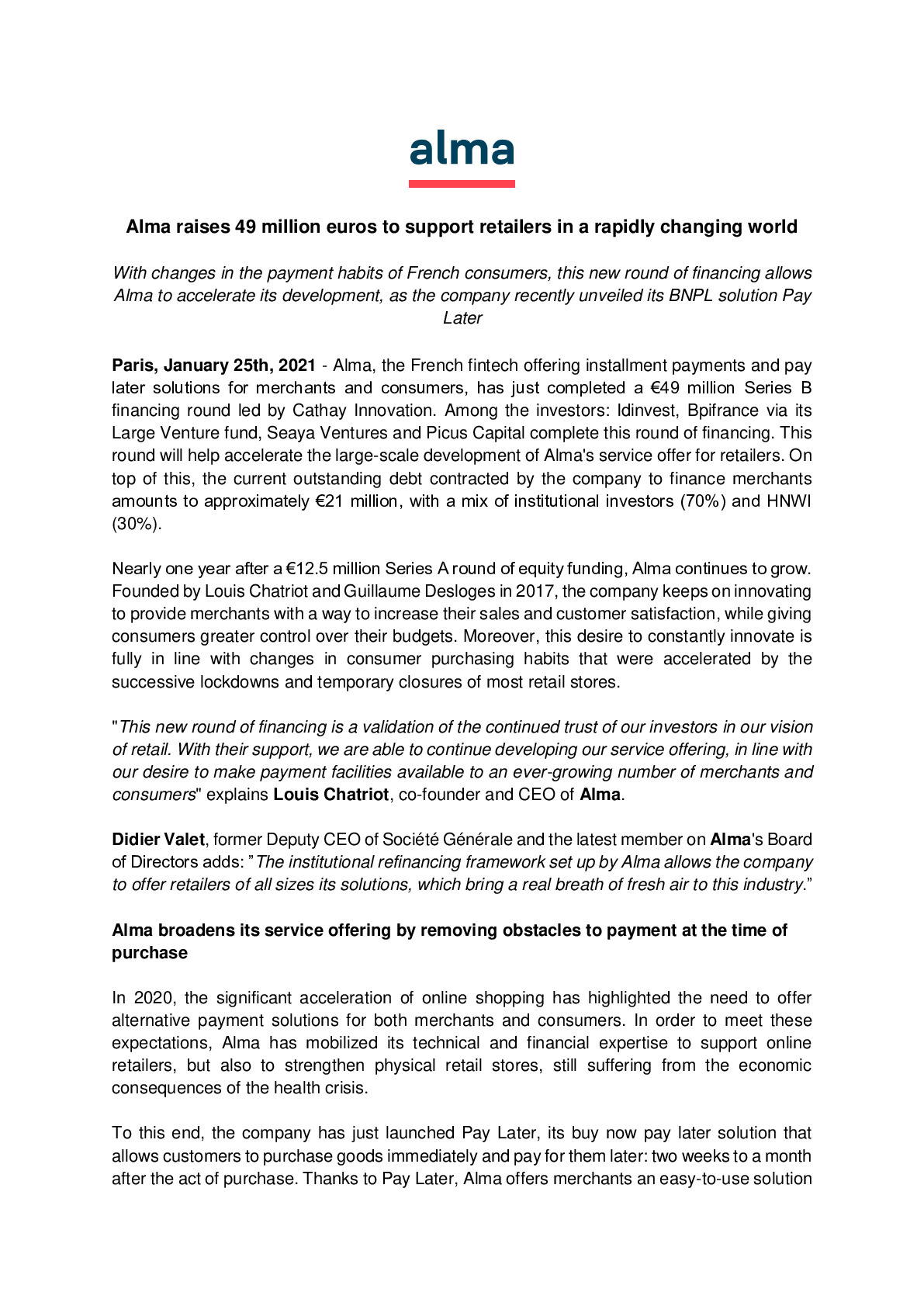 ENG – Alma raises 49 million euros to support retailers in a rapidly changing world-pdf