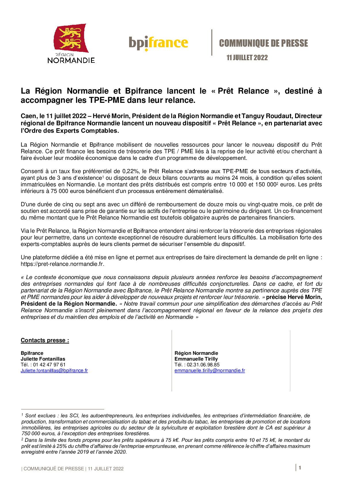 2022 07 11 – Bpifrance et la Region Normandie lancent le Pret Relance-pdf