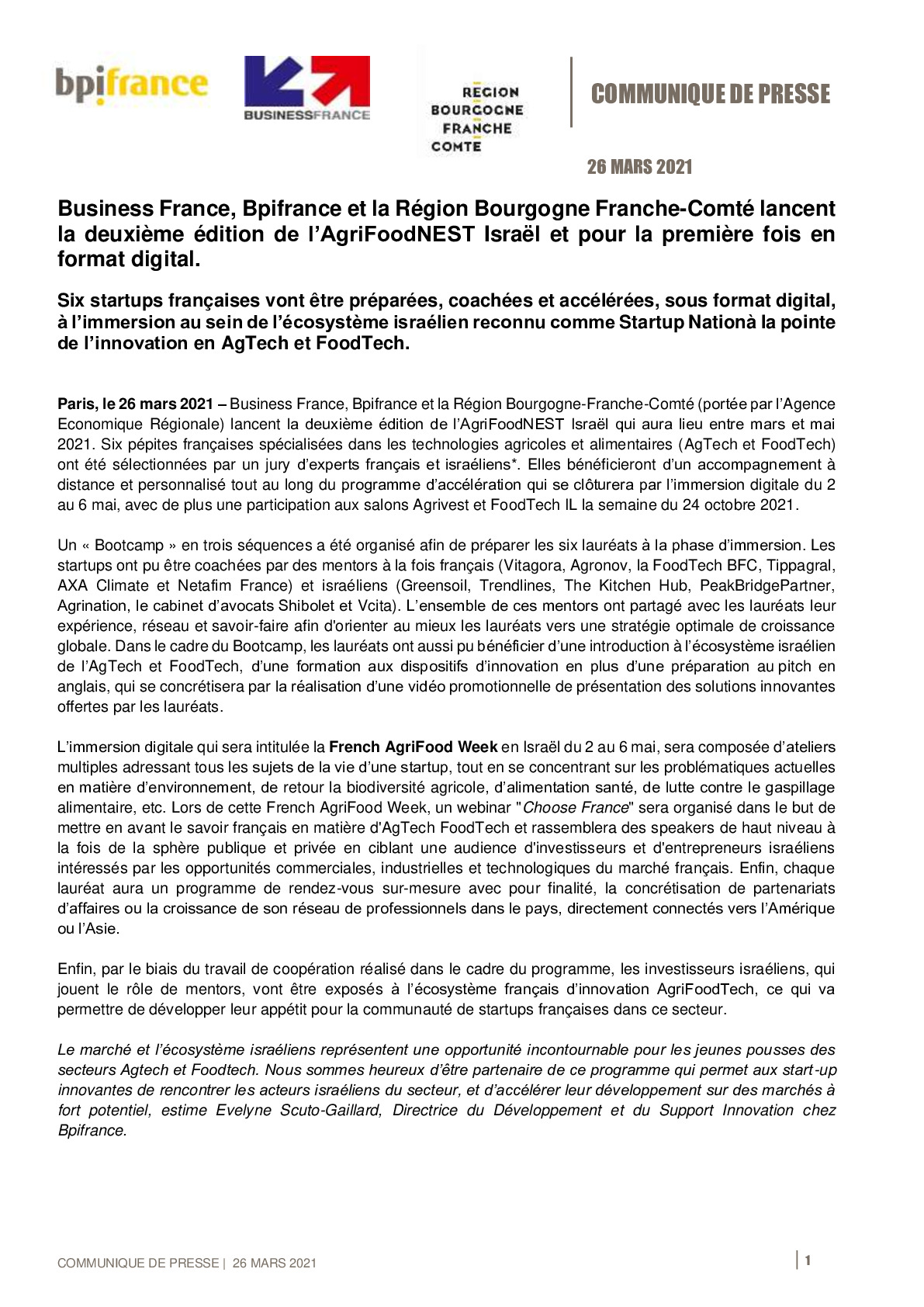 2021 03 26 – CP Bpifrance Business France et AER BFC – AgriFoodNEST Israel 2021-pdf