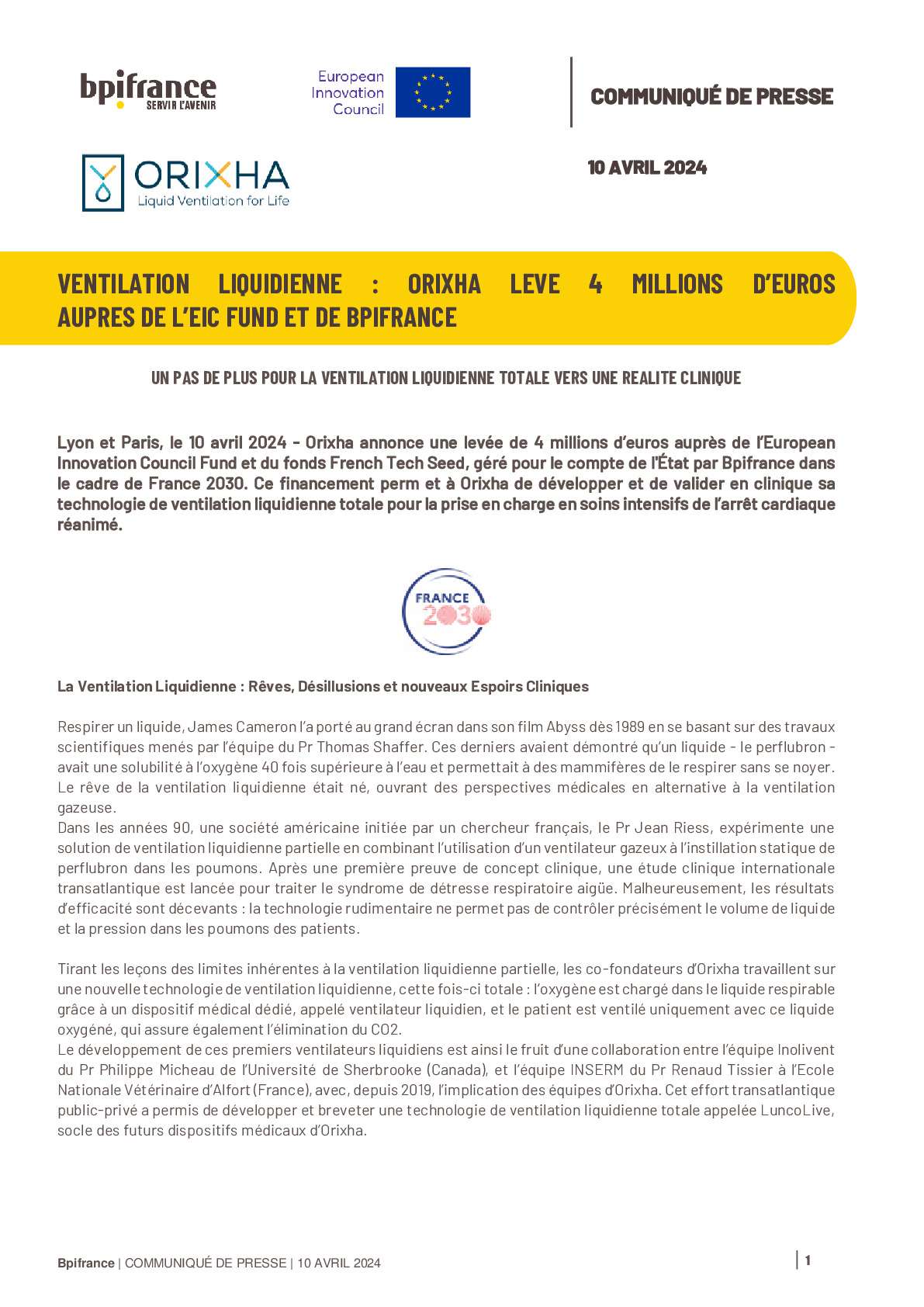 2024 04 10 – Orixha lève 4 millions d’euros auprès de l’EIC Fund et de Bpifrance-pdf