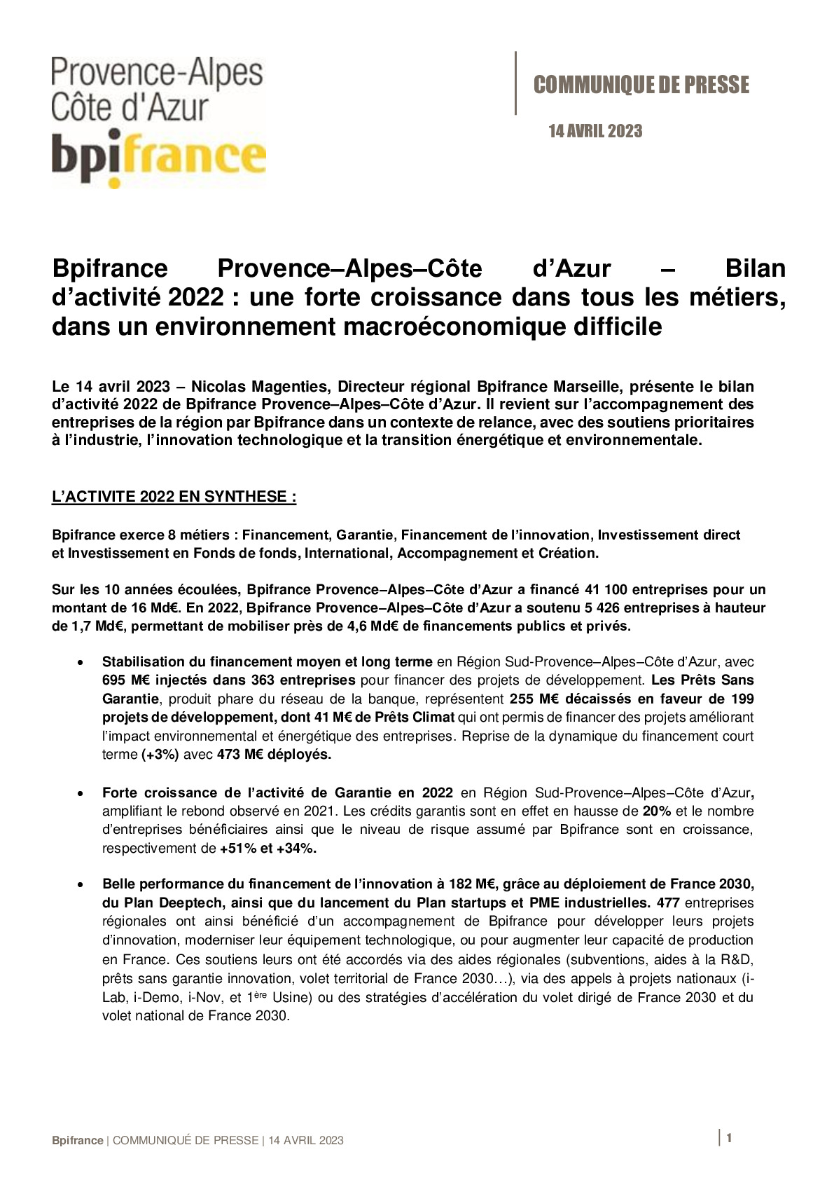 CP Bpifrance – Bilan d’activité 2022 régional PACA-pdf