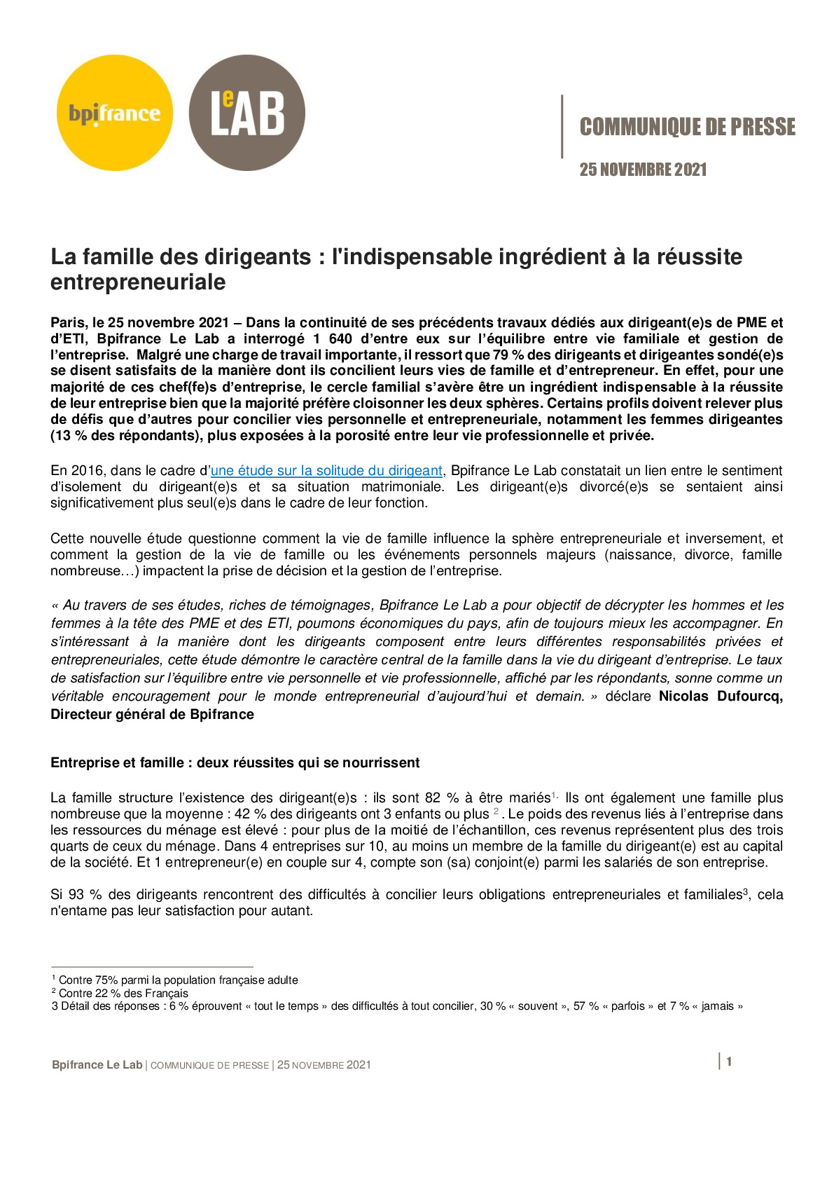 2021 11 25 – CP Bpifrance Le Lab – Etude Le dirigeant et sa famille-pdf