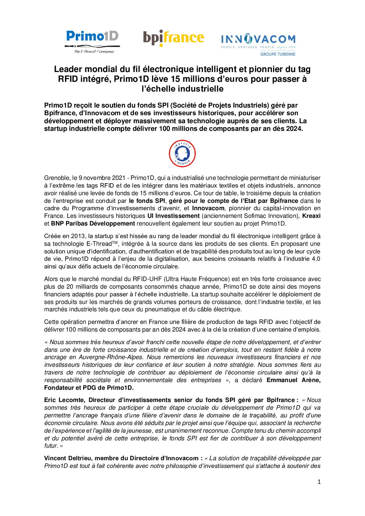 2021 11 09 – Primo1D Levee de fonds 2021 – Bpifrance Innovacom-pdf