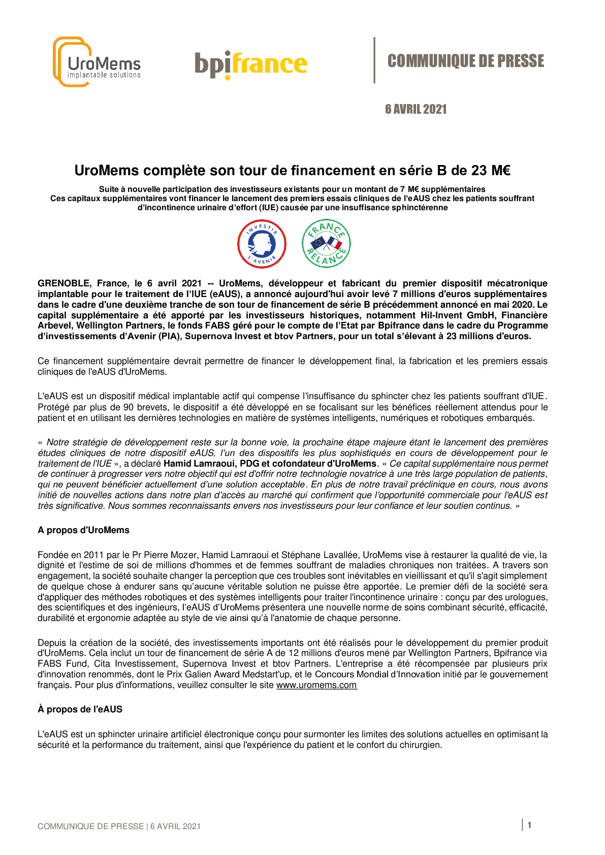 2021 04 06 – Communique de presse UroMems-pdf