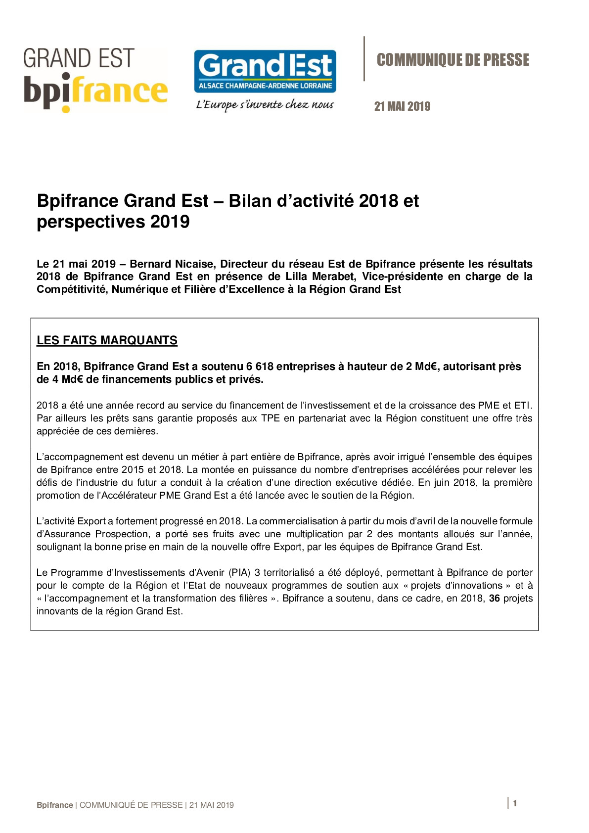 2019 05 21- CP Bilan 2018 Bpifrance – Region Grand Est-pdf