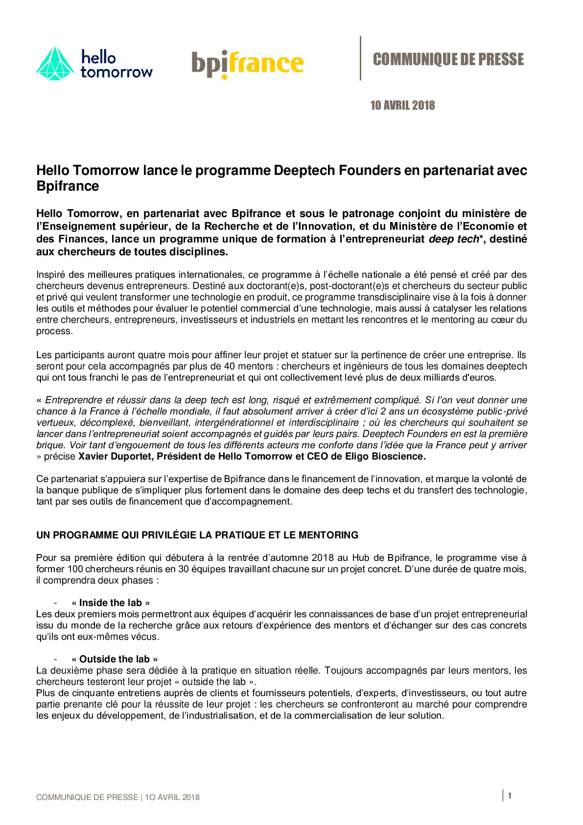 20180410CP Lancement Deeptech Founders by Hello Tomorrow Bpifrance VF-pdf
