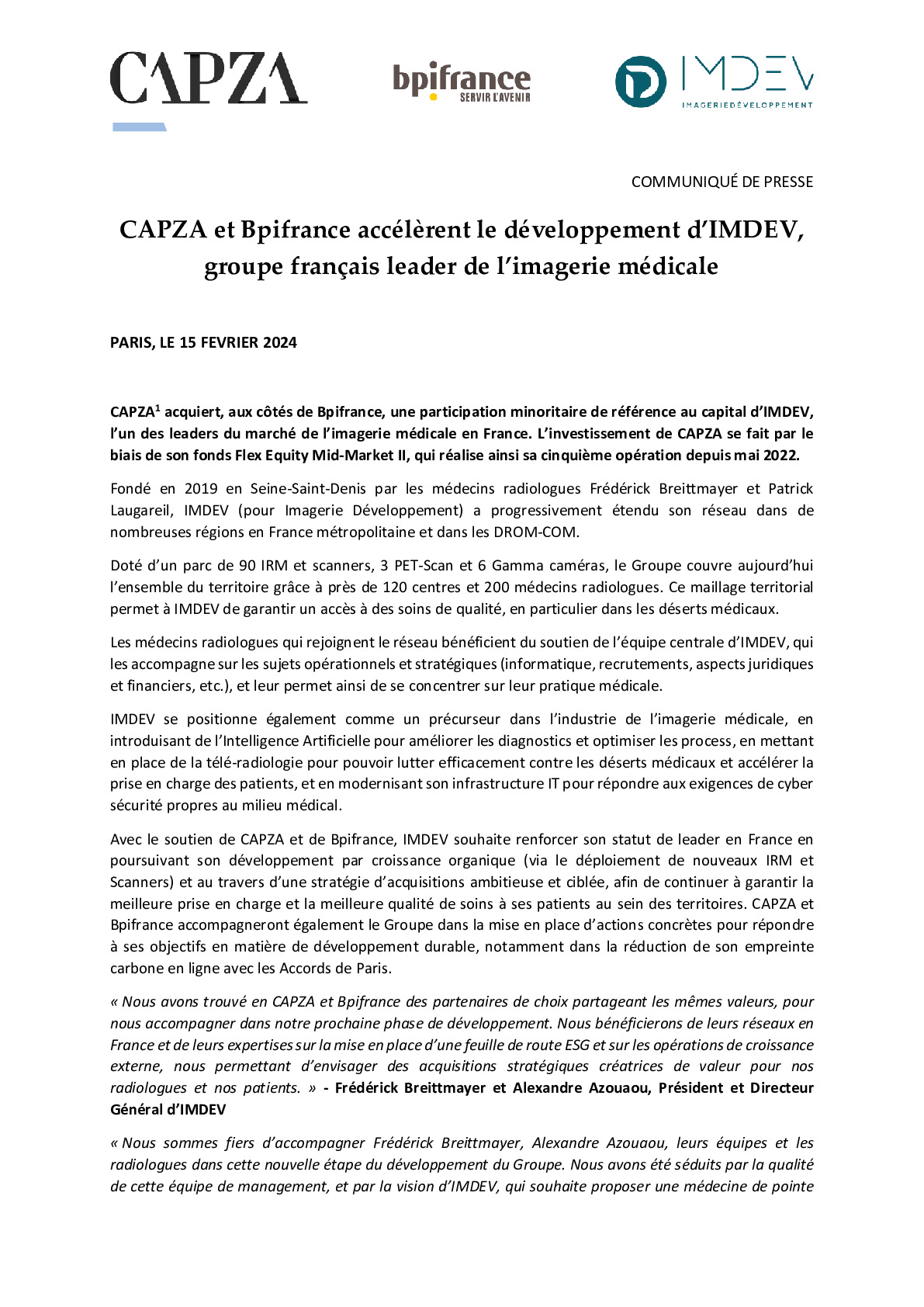 2024 02 15 – CP CAPZA et Bpifrance accélèrent le développement d’IMDEV-pdf