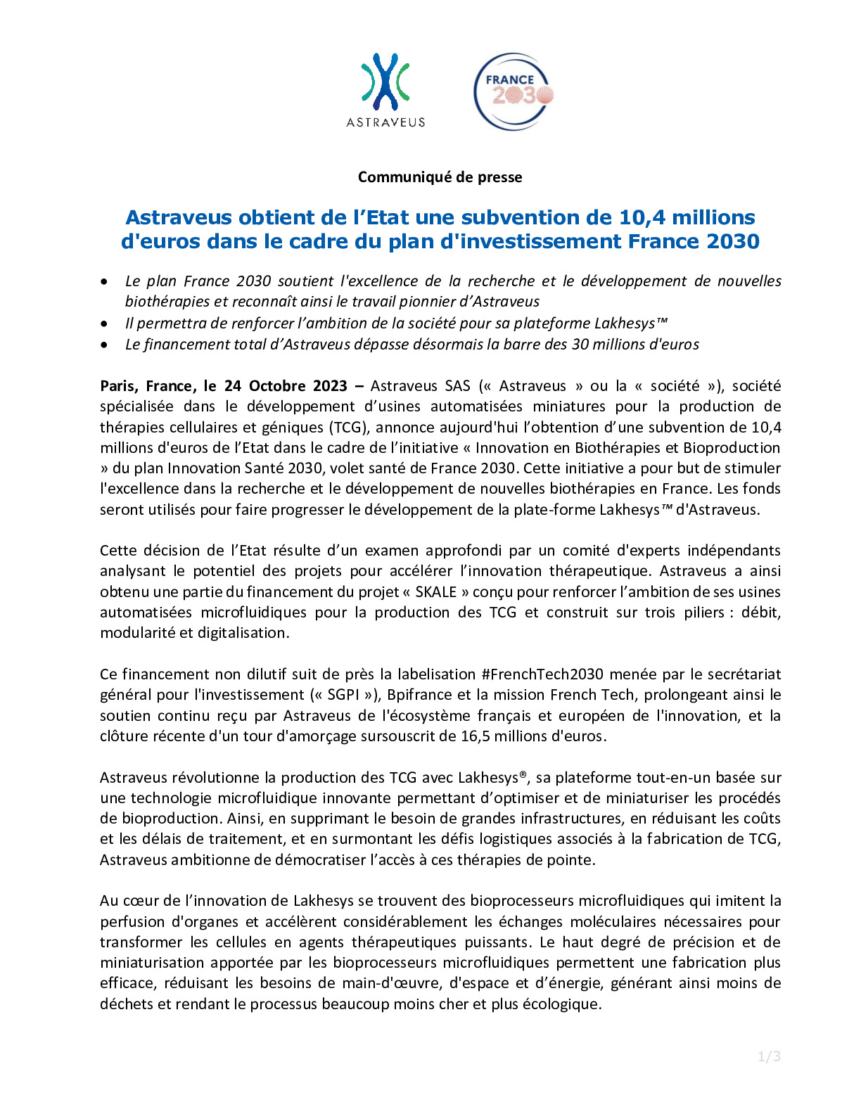 2023 10 24 – CP Bpifrance – Astraveus obtient de l’Etat une subvention de 10,4 millions d’euros dans le cadre du plan d’investissement France 2030-pdf