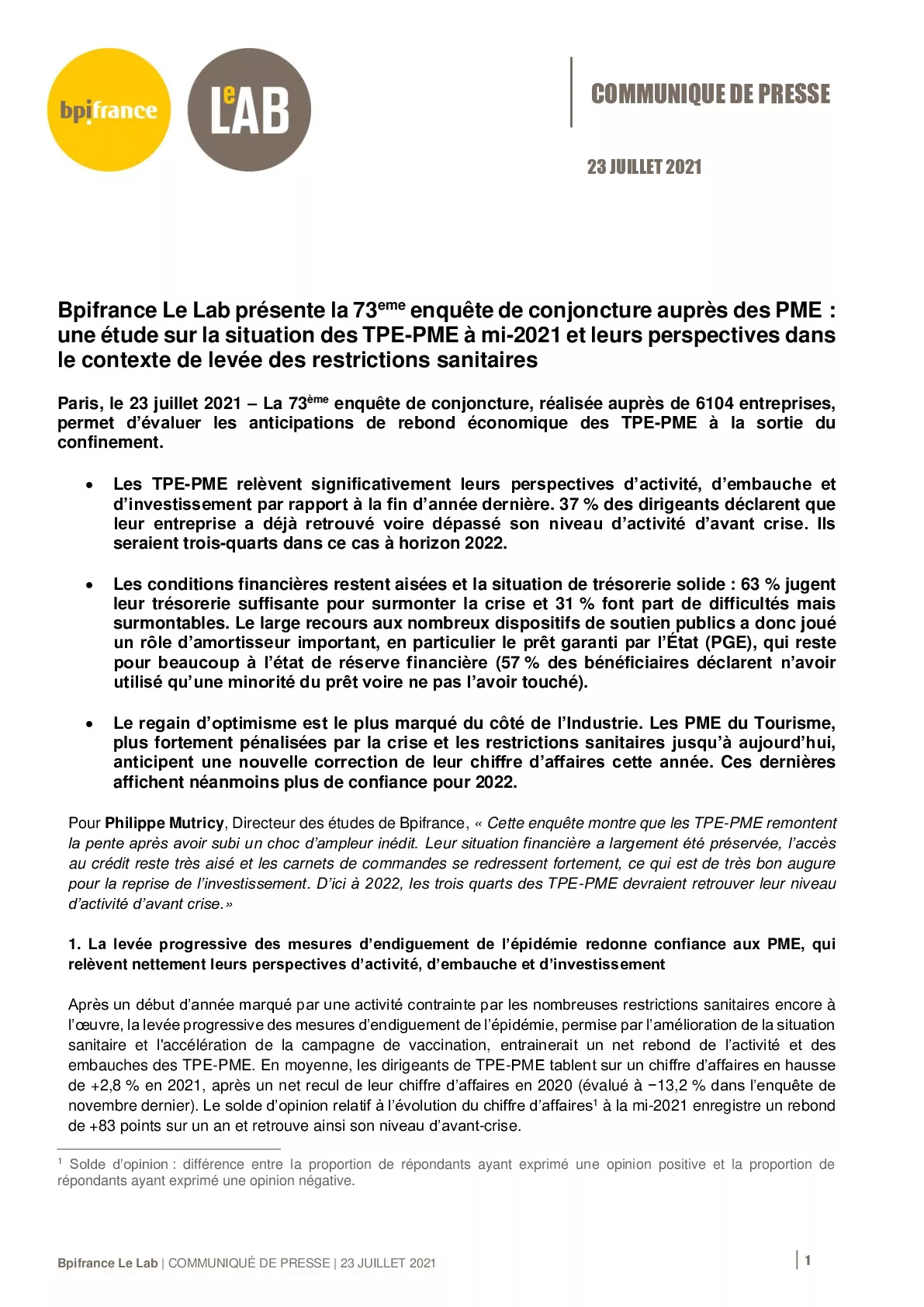2021 07 23 – CP Bpifrance – 73e Enquete de conjoncture PME-pdf