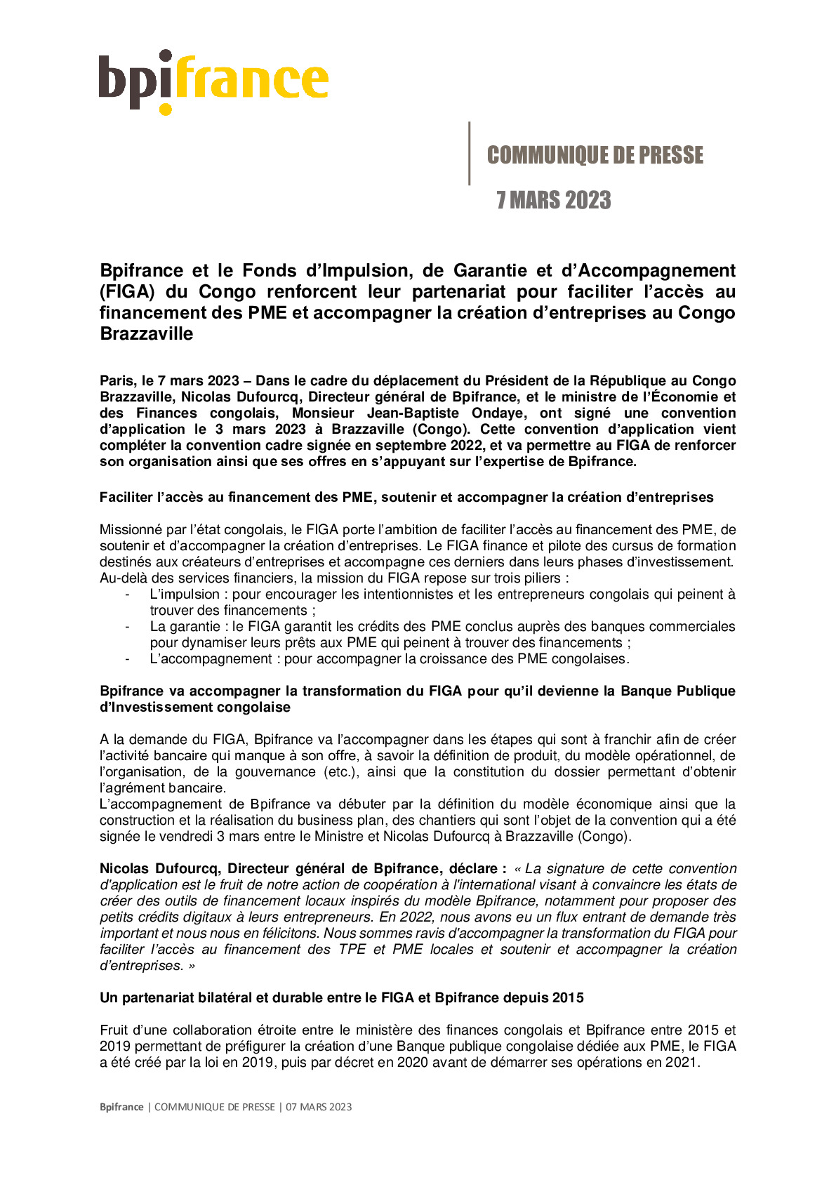 2023 03 07 – CP Bpifrance – Bpifrance et le FIGA renforcent leur partenariat au Congo-pdf