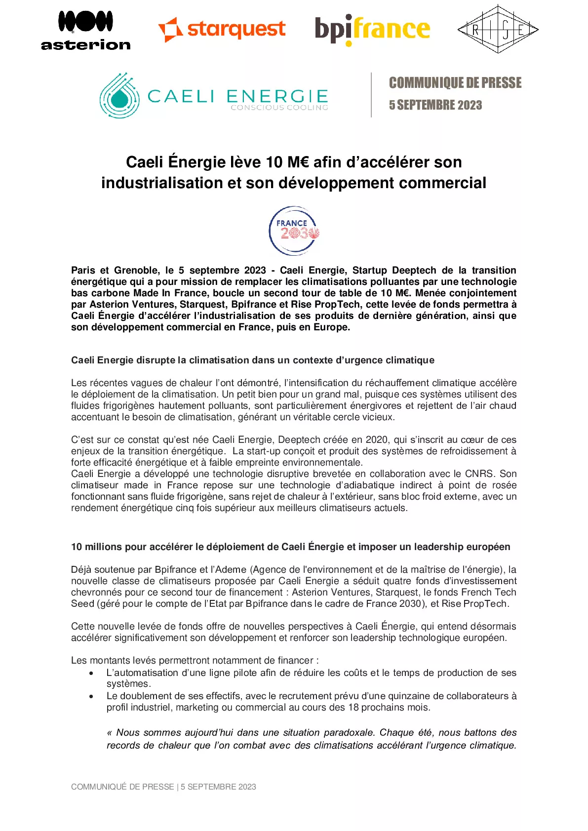 2023 09 05 – Communiqué de presse Bpifrance – Levée de fonds Caeli Energie Vdef-pdf