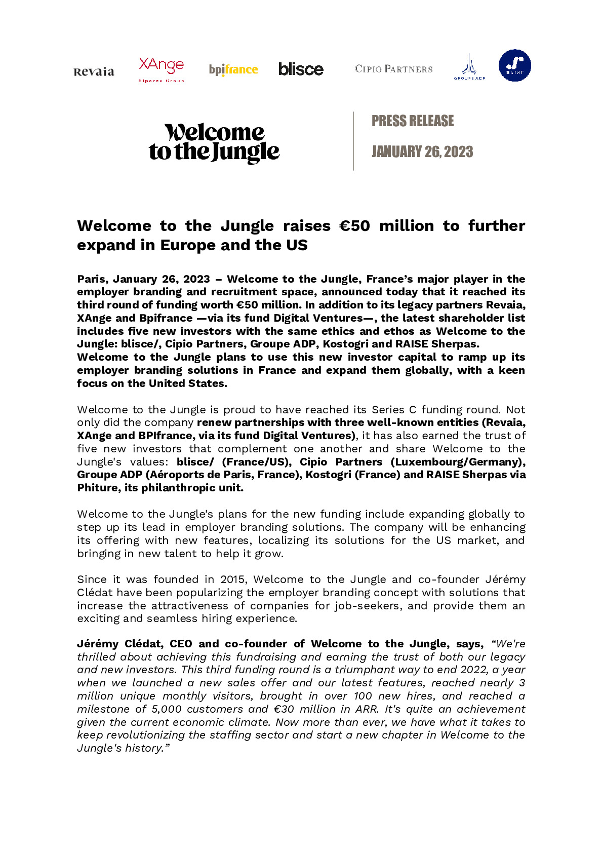 2023 01 26 – PR Welcome to the jungle Fundraising-pdf