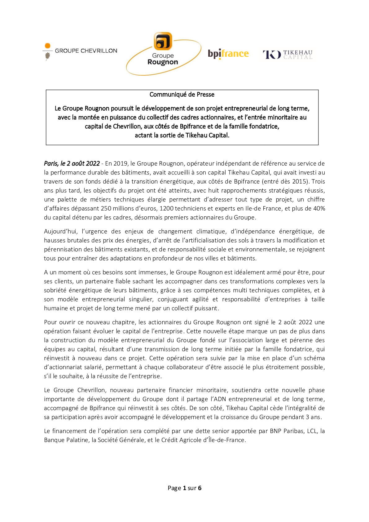 2022 08 04 – CP Le Groupe Rougnon accueille Chevrillon et Bpifrance actionnaires minoritaires-pdf