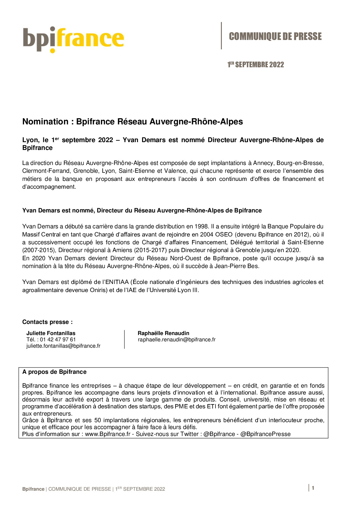 2022 01 09 – CP Bpifrance – Nomination Yvan Demars Directeur du Reseau Auvergne-Rhone-Alpes-pdf
