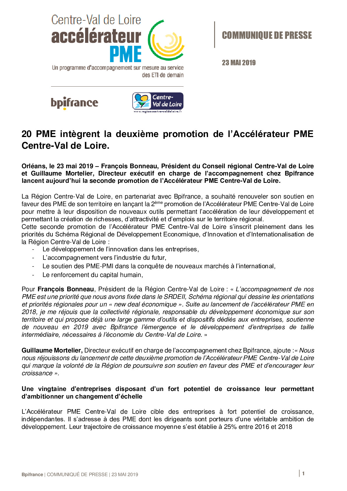 2019 05 23 – CP Accelerateur Centre-Val de Loire – Promo 2 -pdf