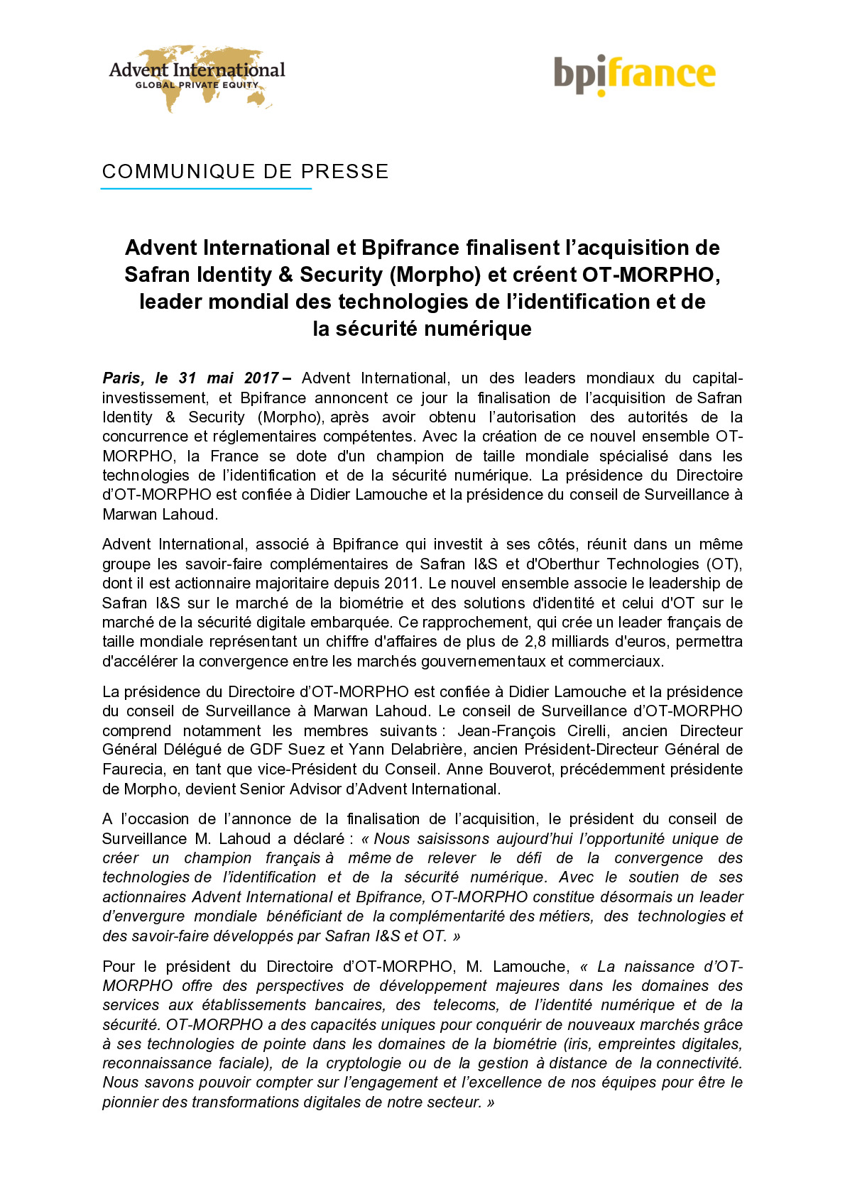 20170531-cp_adventinternationaletbpifrancefinalisentl%c2%b9acquisitiondesafranidentitysecurity_fra-pdf