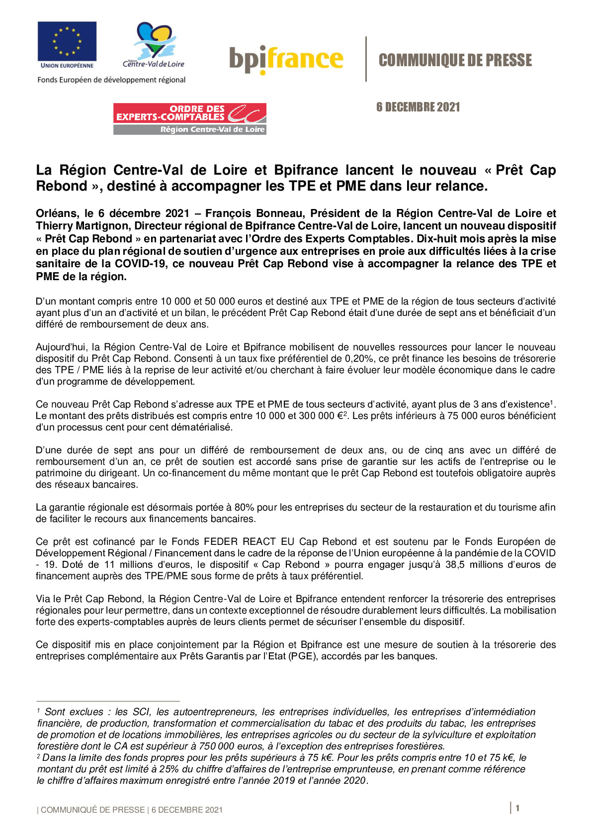 2021 11 06 – Bpifrance et la Region CVL lancent le nouveau dispositif du Pret Cap Rebond Centre-Val de Loire-pdf