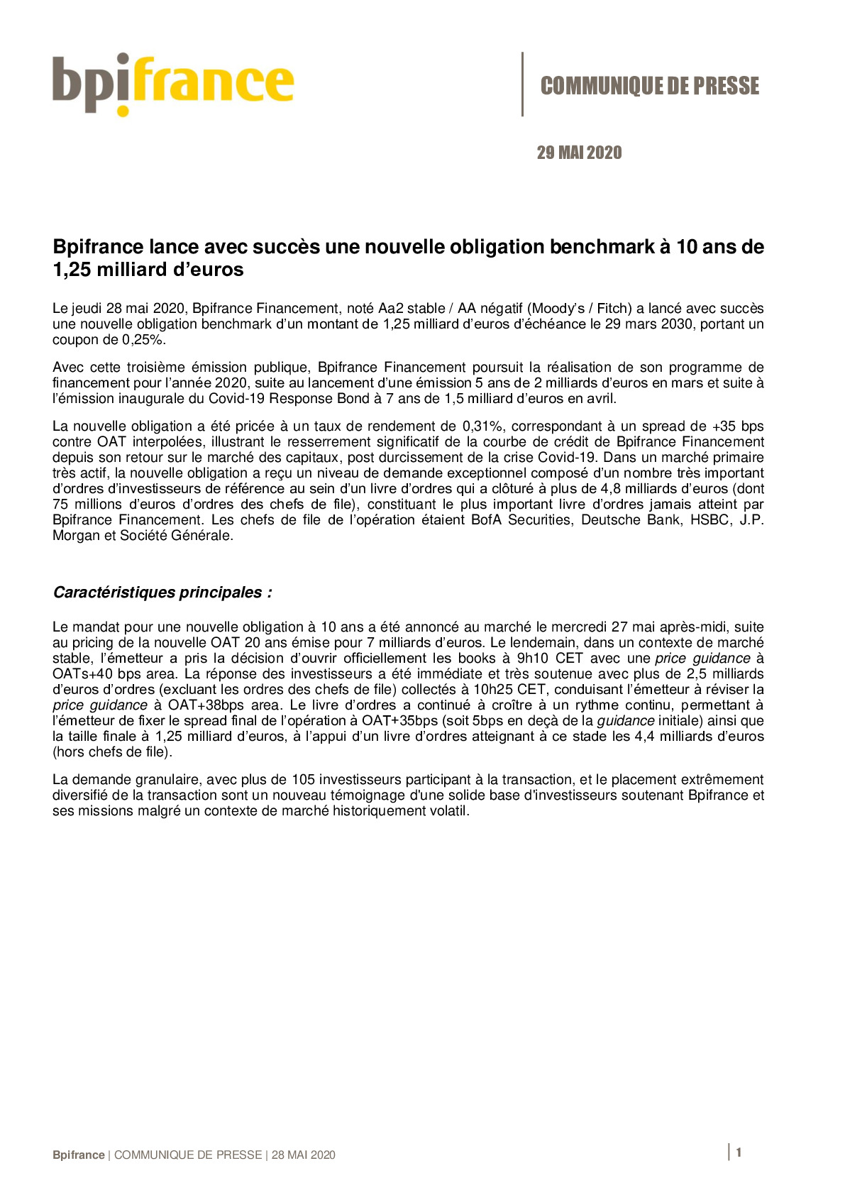 20200529 –  CP Bpifrance lance avec succes une obligation 10 ans-pdf