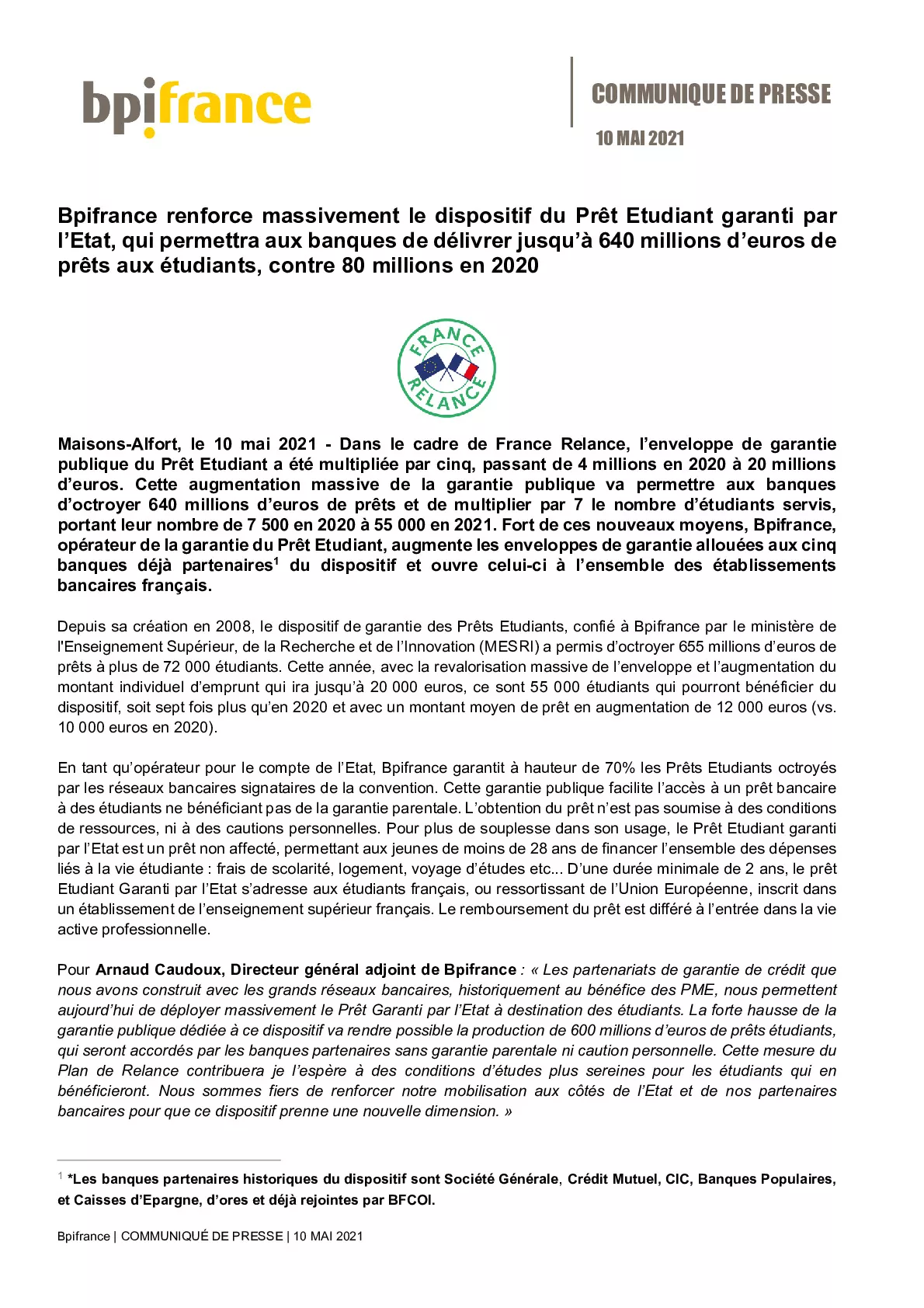 2021 05 10 – CP Pret Etudiant garanti par lEtat Bpifrance-pdf