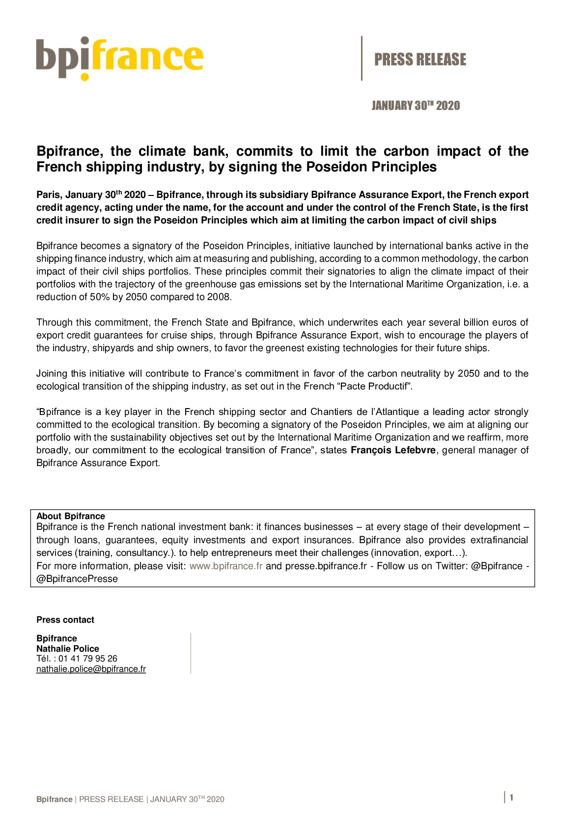 2020 01 30 – PR – Bpifrance becomes a signatory of the Poseidon Principles-pdf