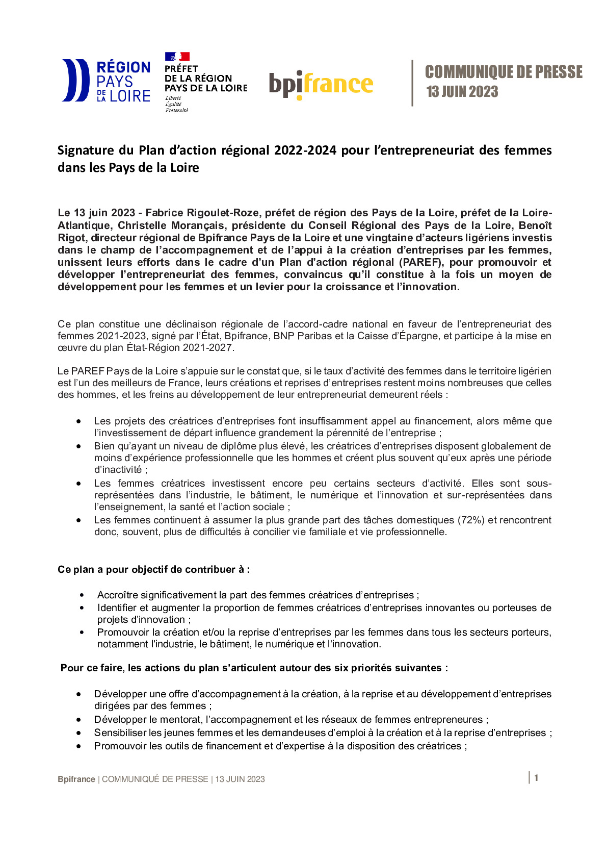 2023 06 13 – CP Bpifrance – Signature du Plan d’action régional 2022-2024 pour l’entrepreneuriat des femmes dans les Pays de la Loire-pdf