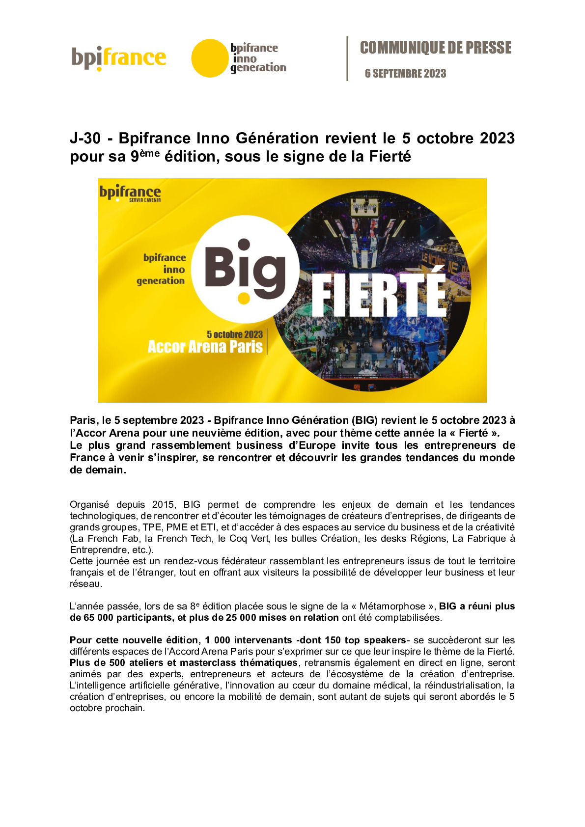 2023 09 06 – J-30 – Bpifrance Inno Génération revient le 5 octobre 2023 pour sa 9ème édition sous le signe de la Fierté-pdf