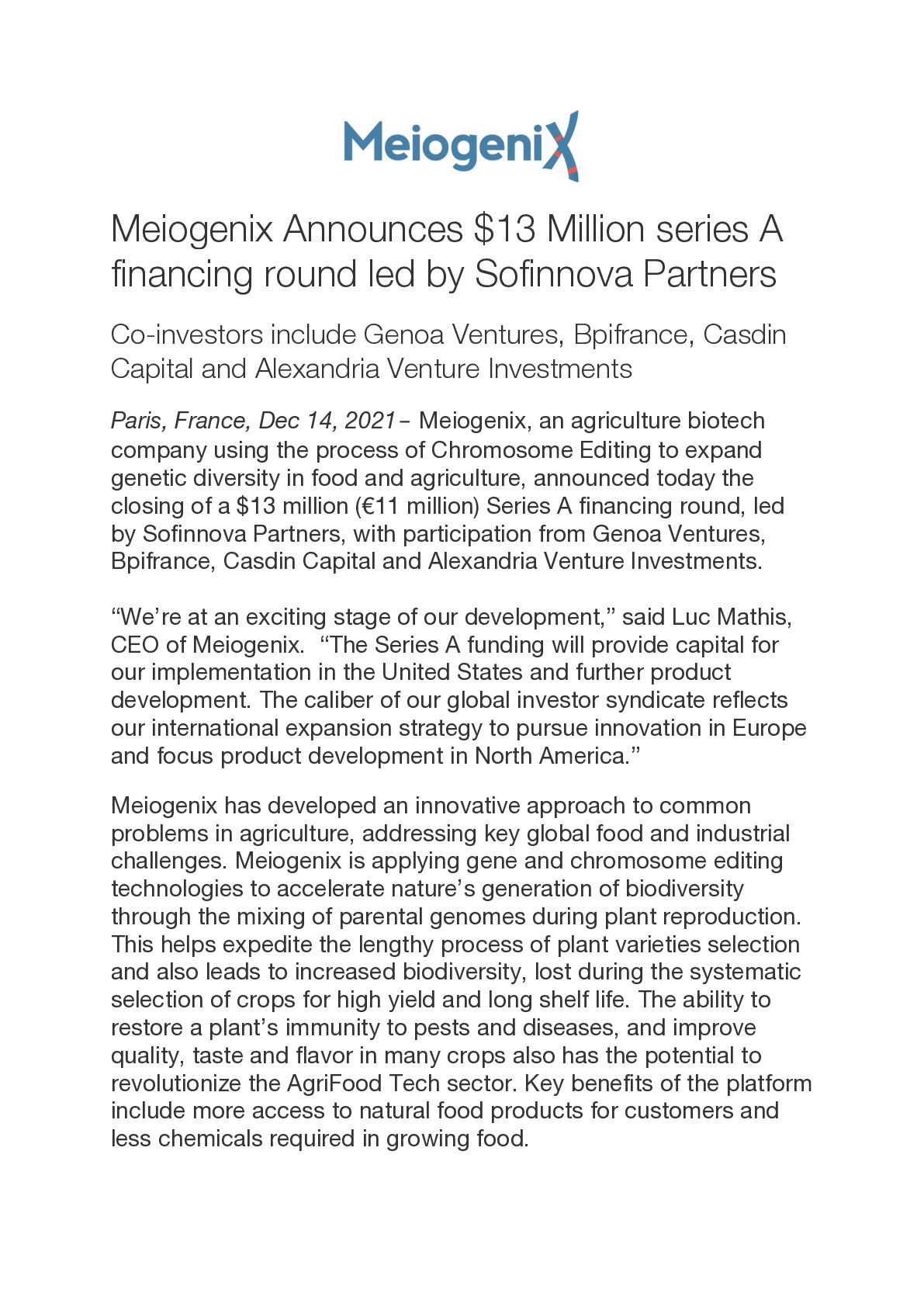 Meiogenix Announces 13 million series A financing round-pdf