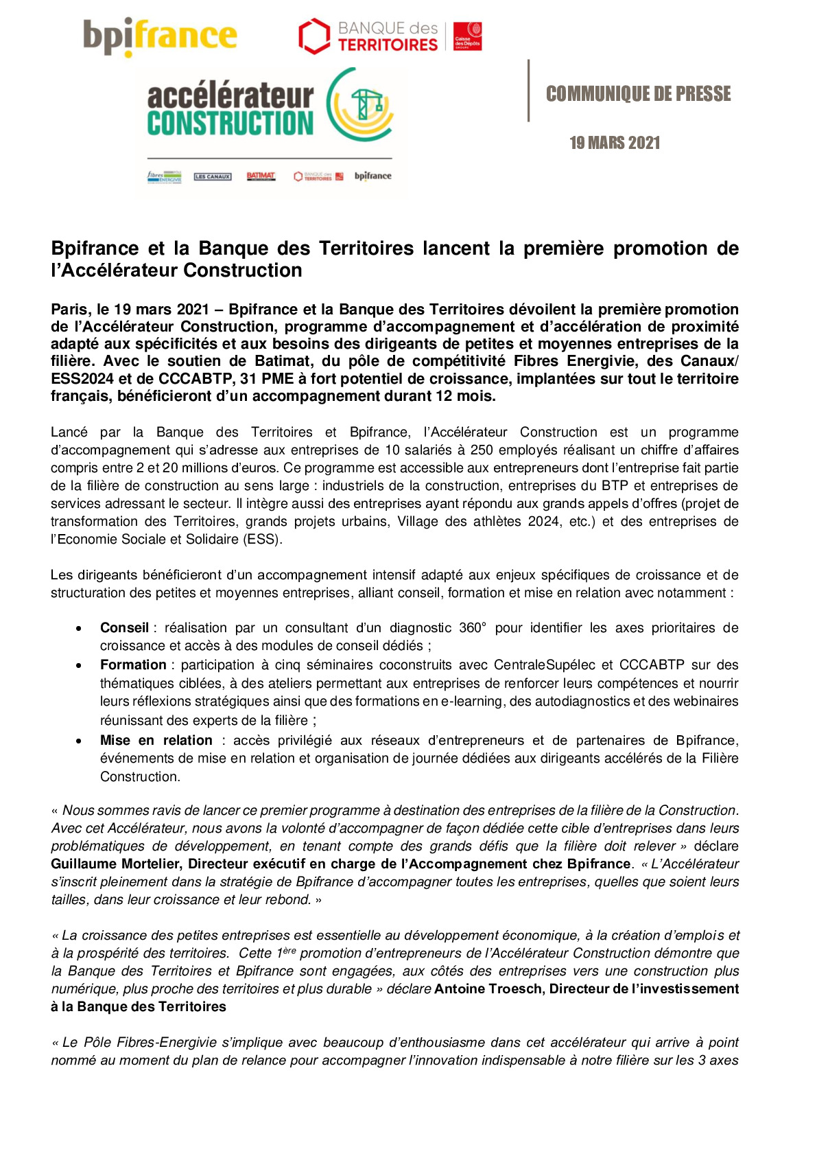 2021 03 19 – CP – Bpifrance et la Banque des Territoires lancent la premiere promotion de lAccelerateur Construction-pdf