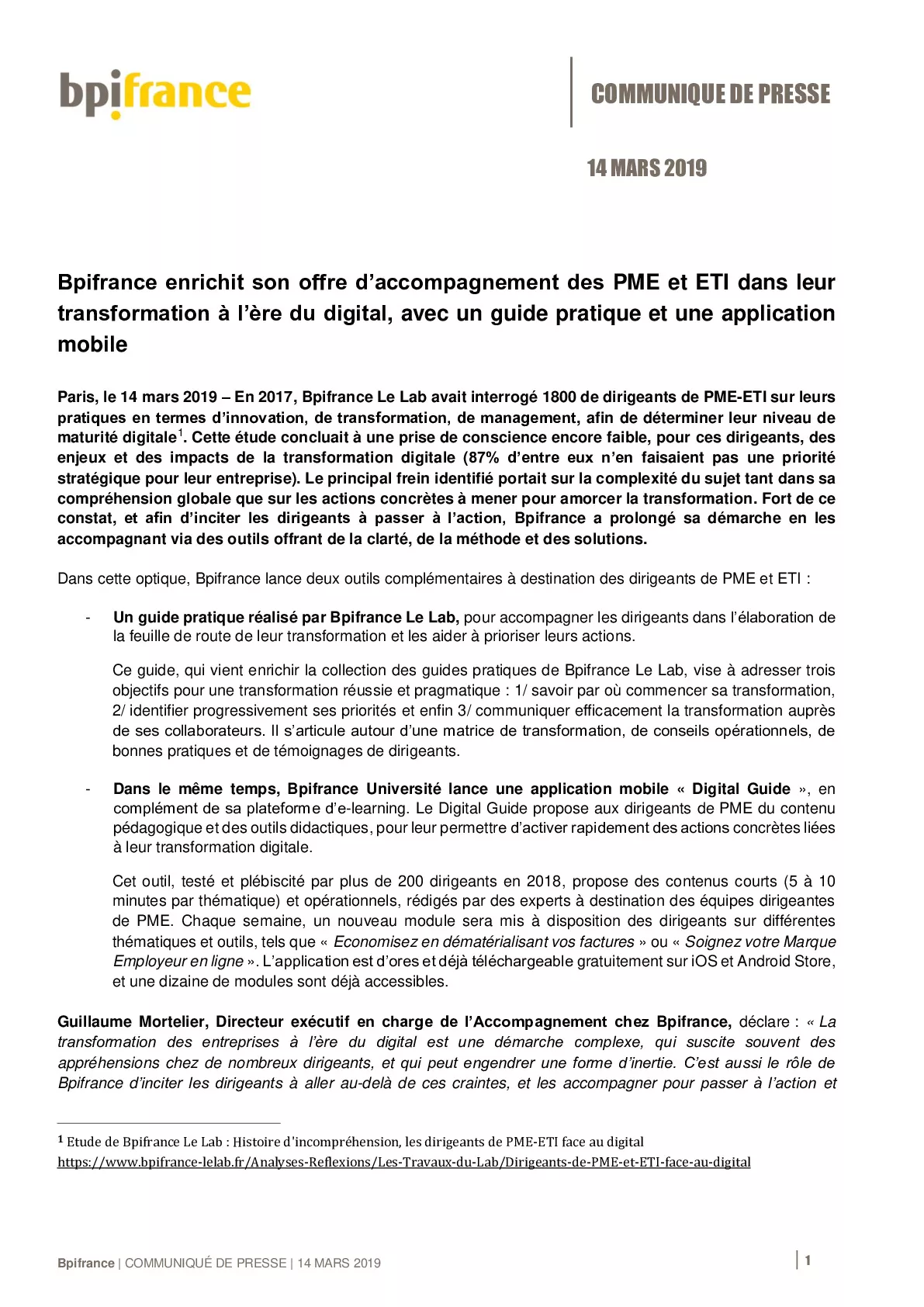 20190314 – Communique Bpifrance – Guide Pratique Lab et Appli Digital Guide-pdf