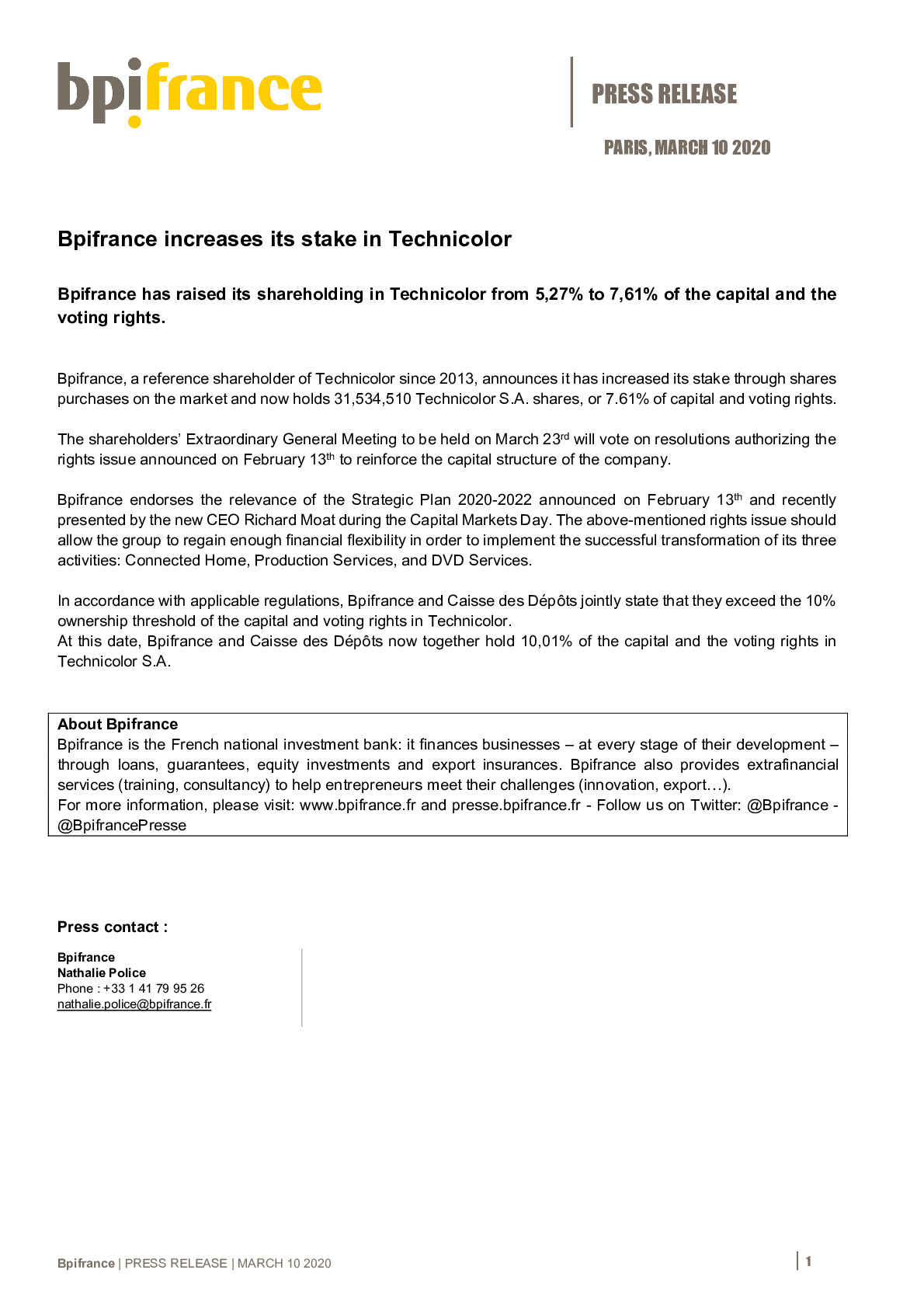 2020 03 10 – Press Release Bpifrance increases its stake at Technicolor-pdf