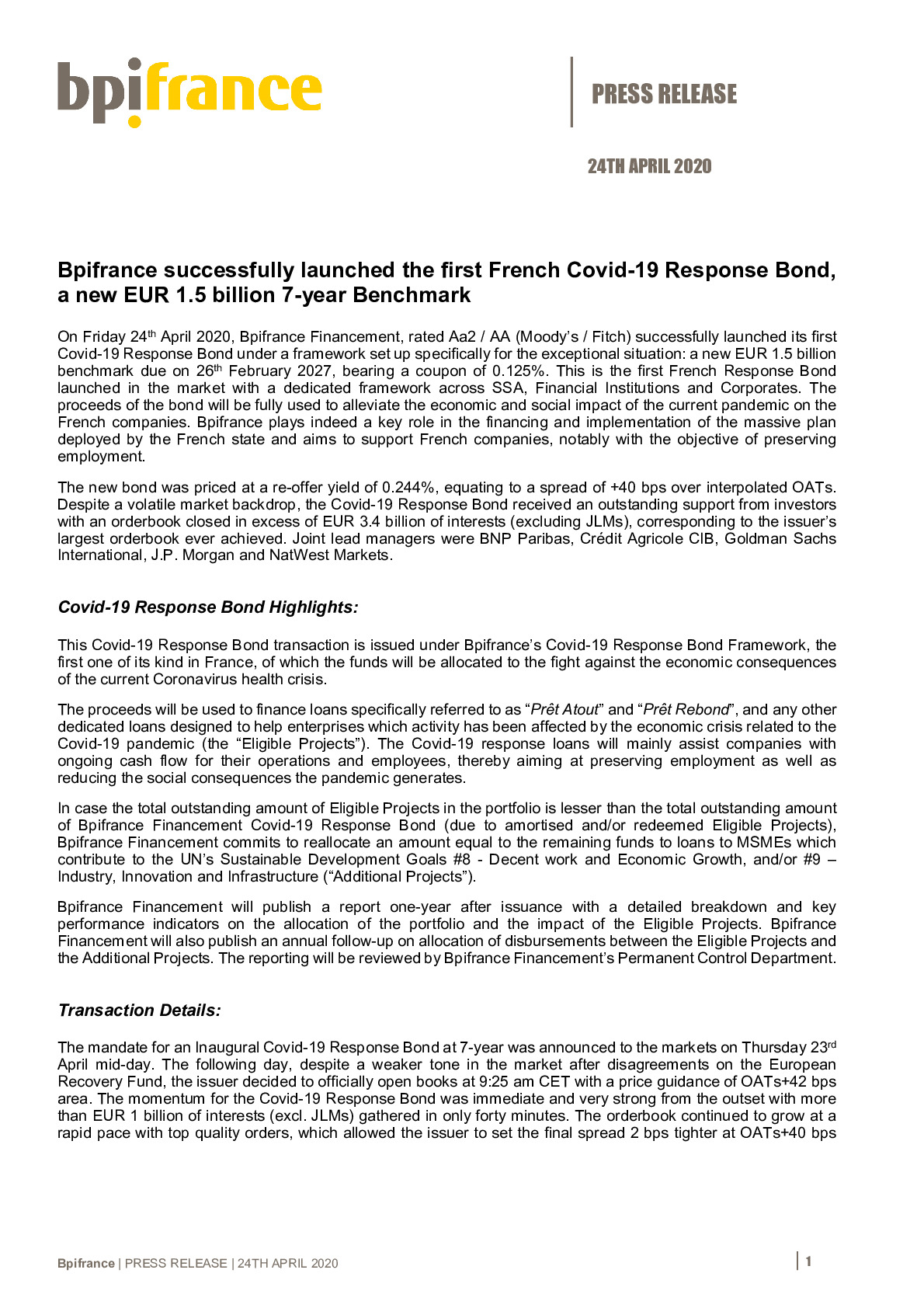 2020 04 24 PR Bpifrance successfully launched its first Covid19 Response Bond 003-pdf