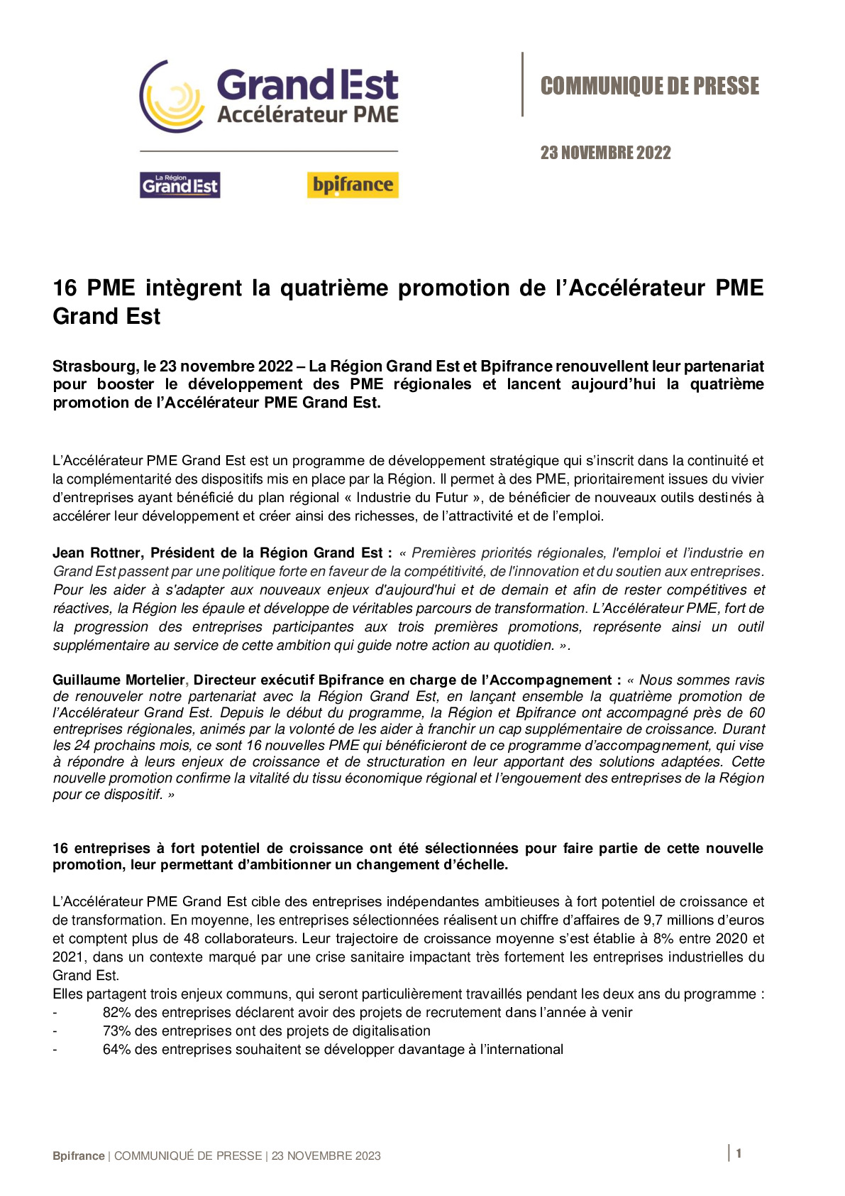 2022 11 23 – 16 PME integrent la quatrieme promotion de lAccelerateur PME Grand Est-pdf