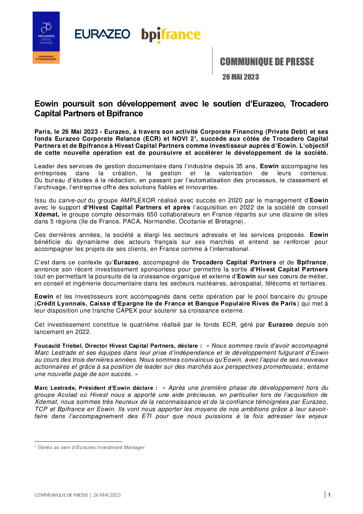 2023 05 26 – Eowin poursuit son développement avec le soutien d’Eurazeo, Trocadero Capital Partners et Bpifrance-pdf